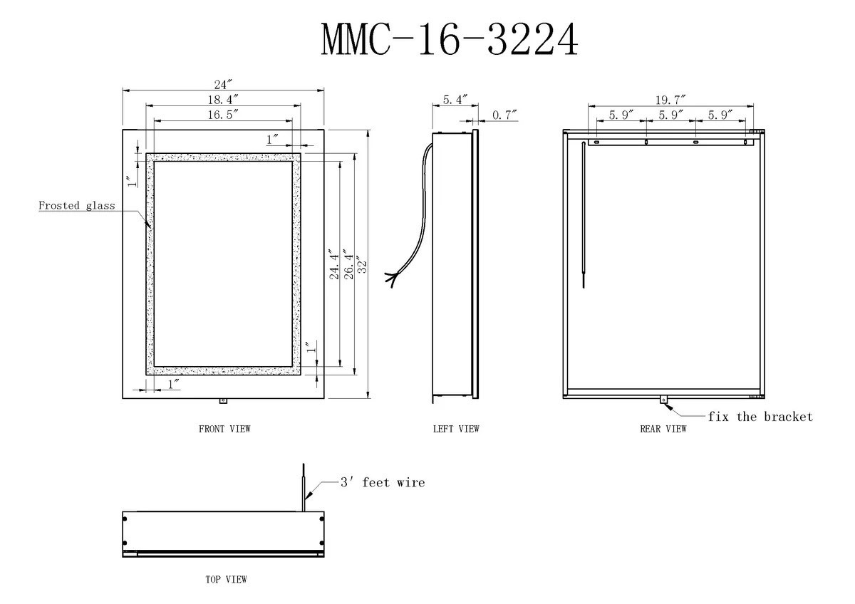 *OPEN BOX/BRAND NEW* Modern Mirrors Vanity Mirror Model No. MMC-16-3224