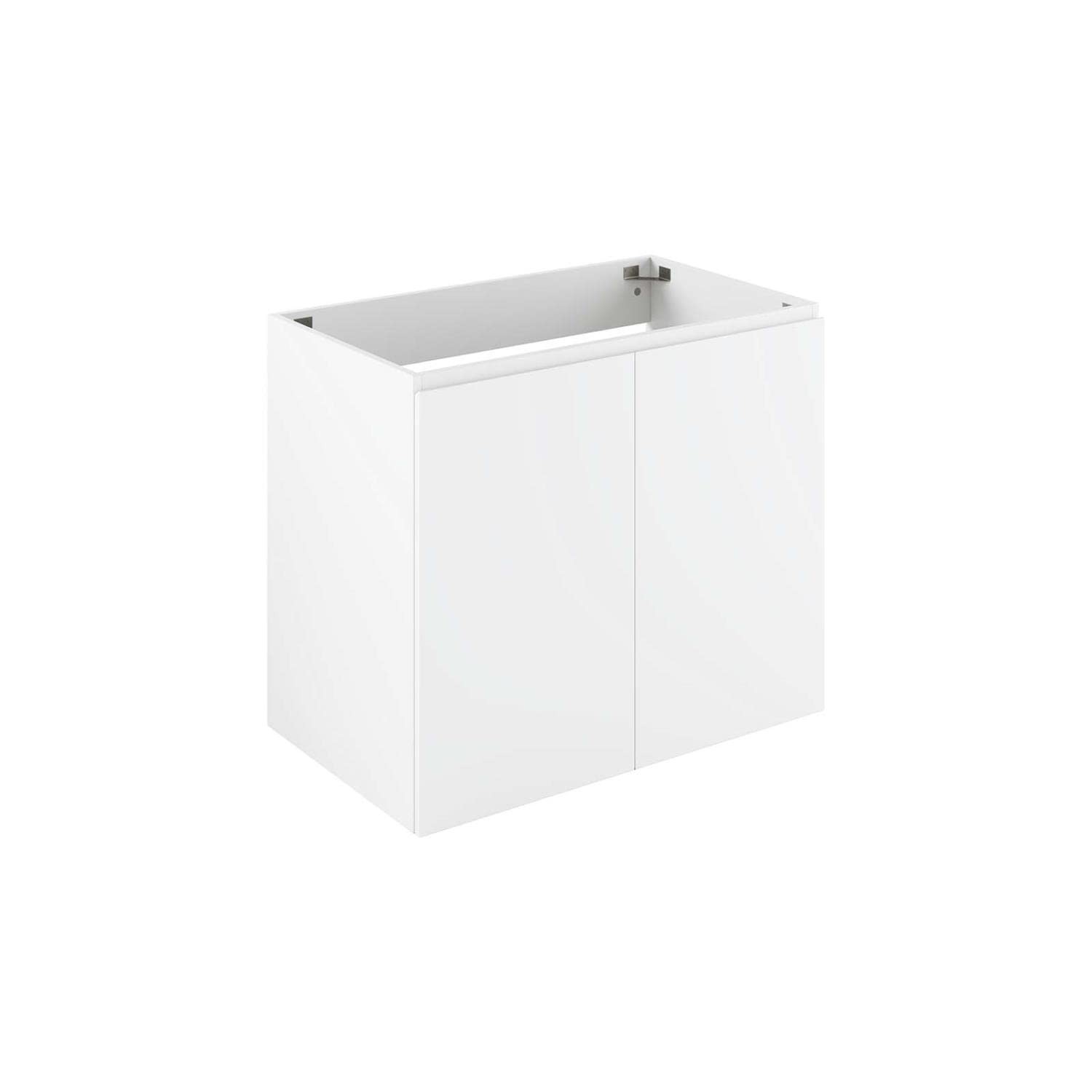 Modway Vitality 29.5″ Plastic and Wood Wall-Mount Bathroom Vanity in White