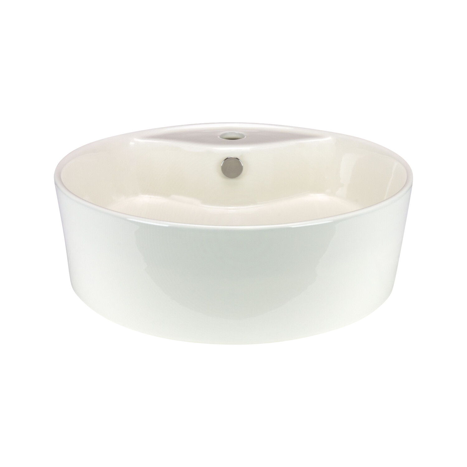 Rok Lagoon Round Shaped Vessel Bathroom Sink 18-1/8″ X 18-3/8″ Ivory Porcelain