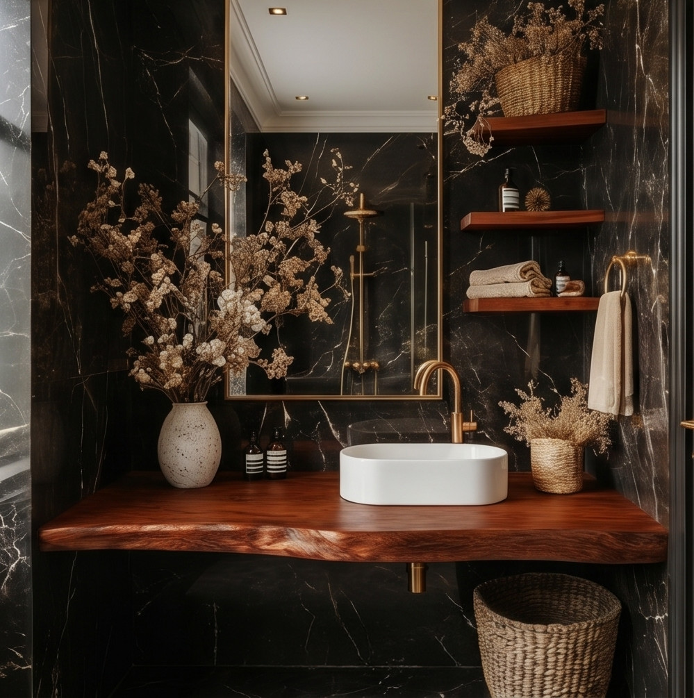 Floating Bathroom Vanity Wood Wall Mounted Vanity Rustic Modern Bathroom Cabinet