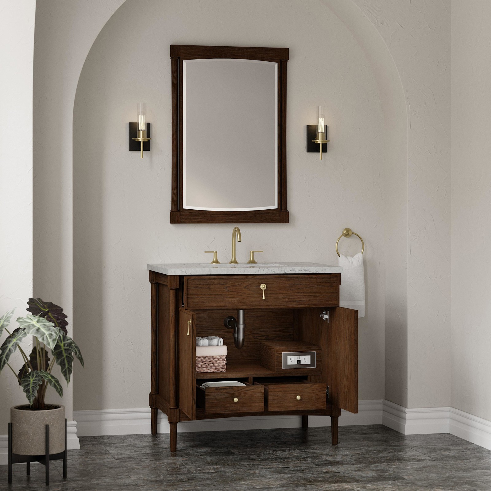 James Martin Vanities D680-V36-3EJP Kinnsden 36″ – Sable Oak