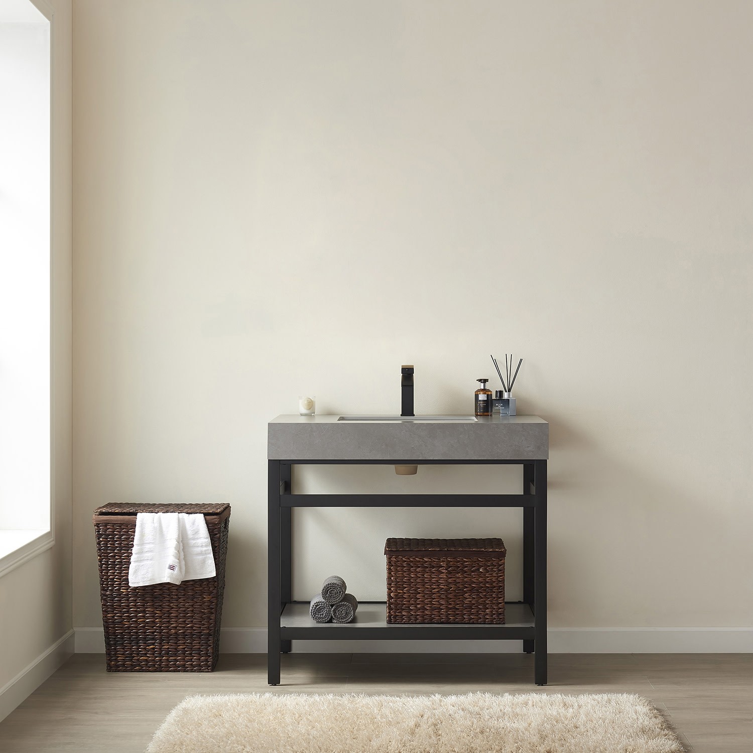 Miseno MV702536-NM Funes 36″ – Brushed Gold / White
