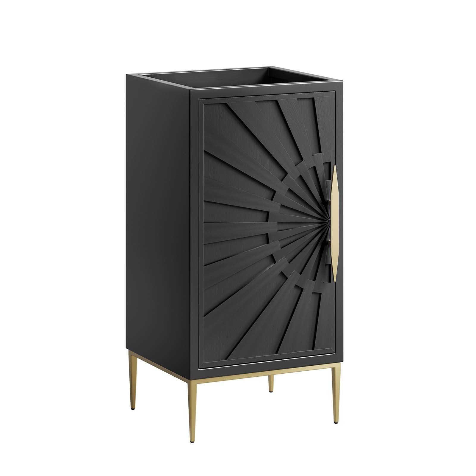 Modway Awaken 18″ Solid Wood and MDF Bathroom Vanity Cabinet in Black