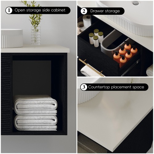 40 inch wide Floating Bathroom Vanity Ceramic Modern Sink Vanity For Bathroom