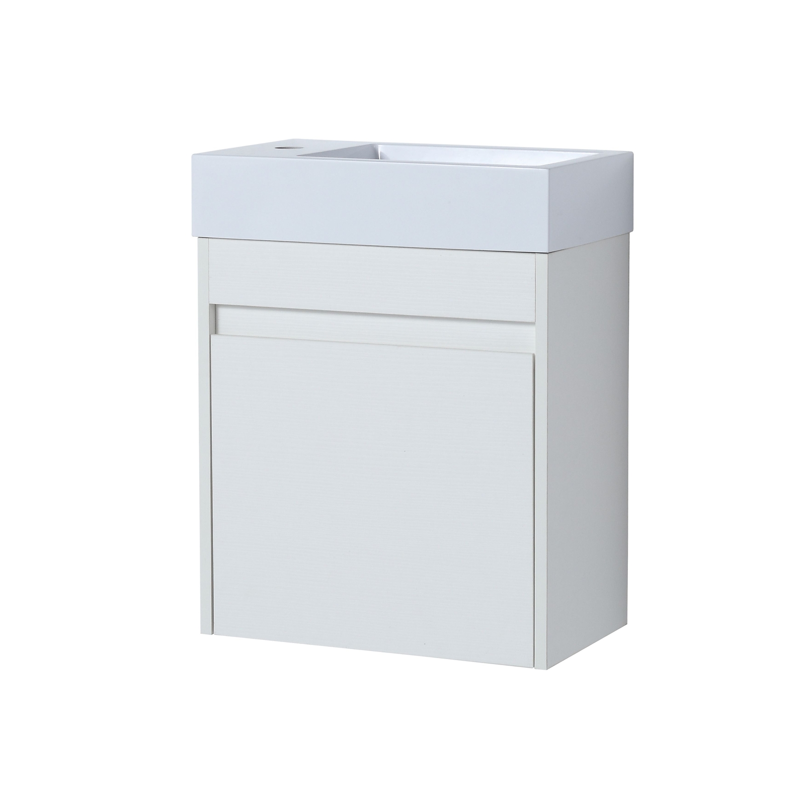 18” Floating Wall-Mounted Bathroom Vanity w/ Resin Sink Soft-Close Cabinet Door