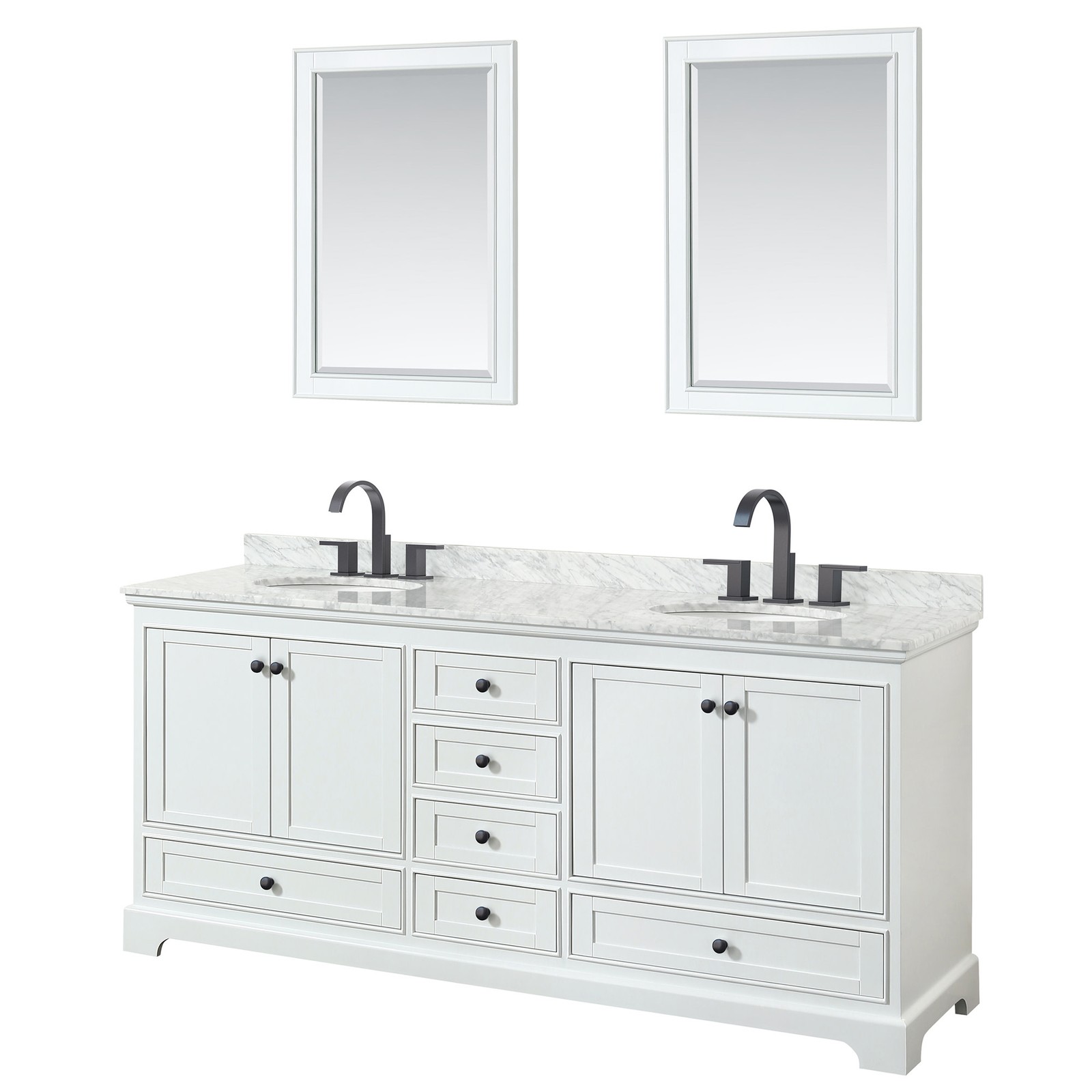 Wyndham Collection WCS202080DCMUNOM24 Deborah 80″ – White / Carrara Cultured