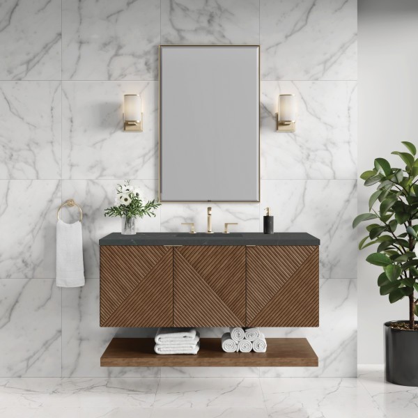 48″James Martin Marcello D200-V48-CSN-3CSP Vanity Cabinet Charcoal Soapstone Top