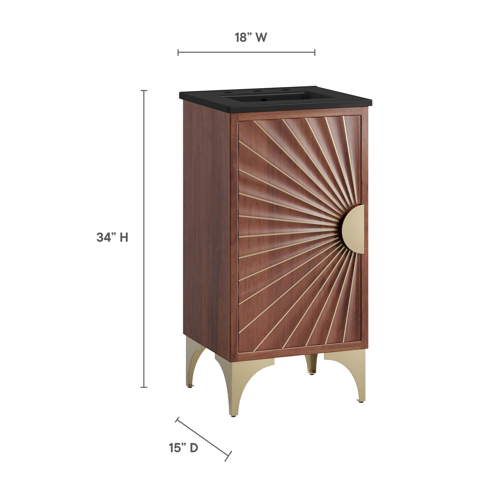 Daylight 18″ Bathroom Vanity in Black Walnut