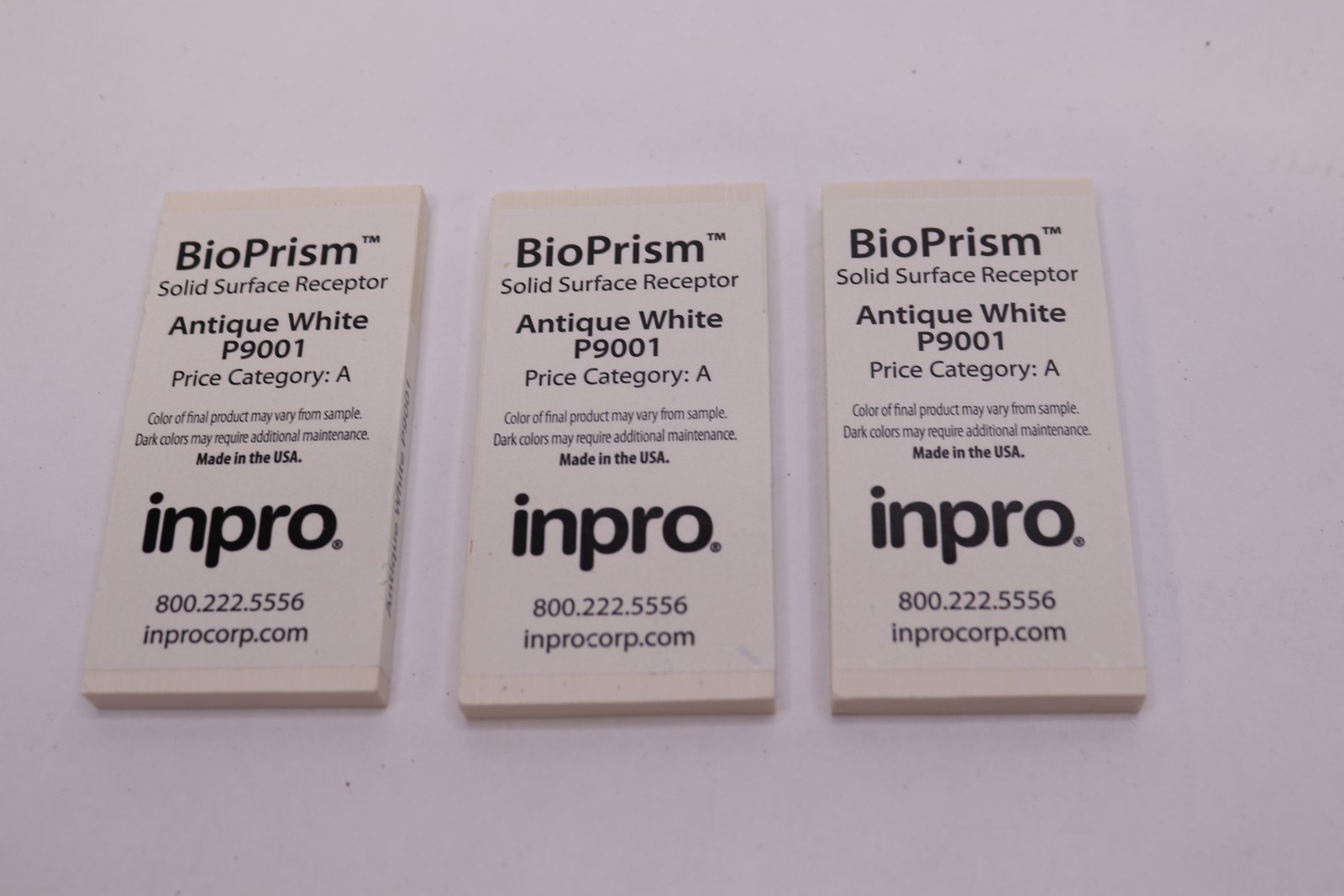 (3-Pk) Inpro BioPrism Solid Surface Sample Antique White P9001