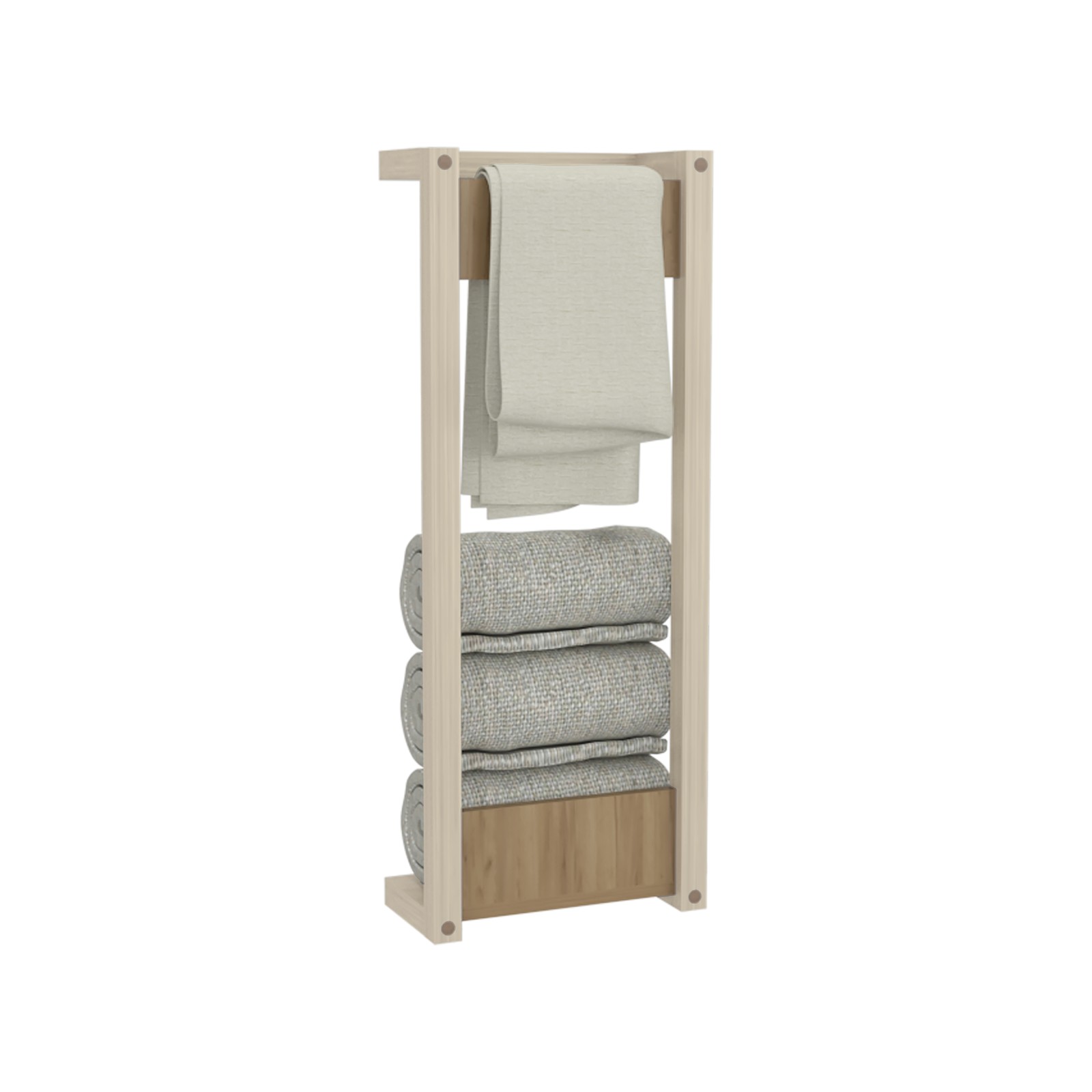 Wall Tower Rack 31.5″ H, Natural Oak – Bathroom