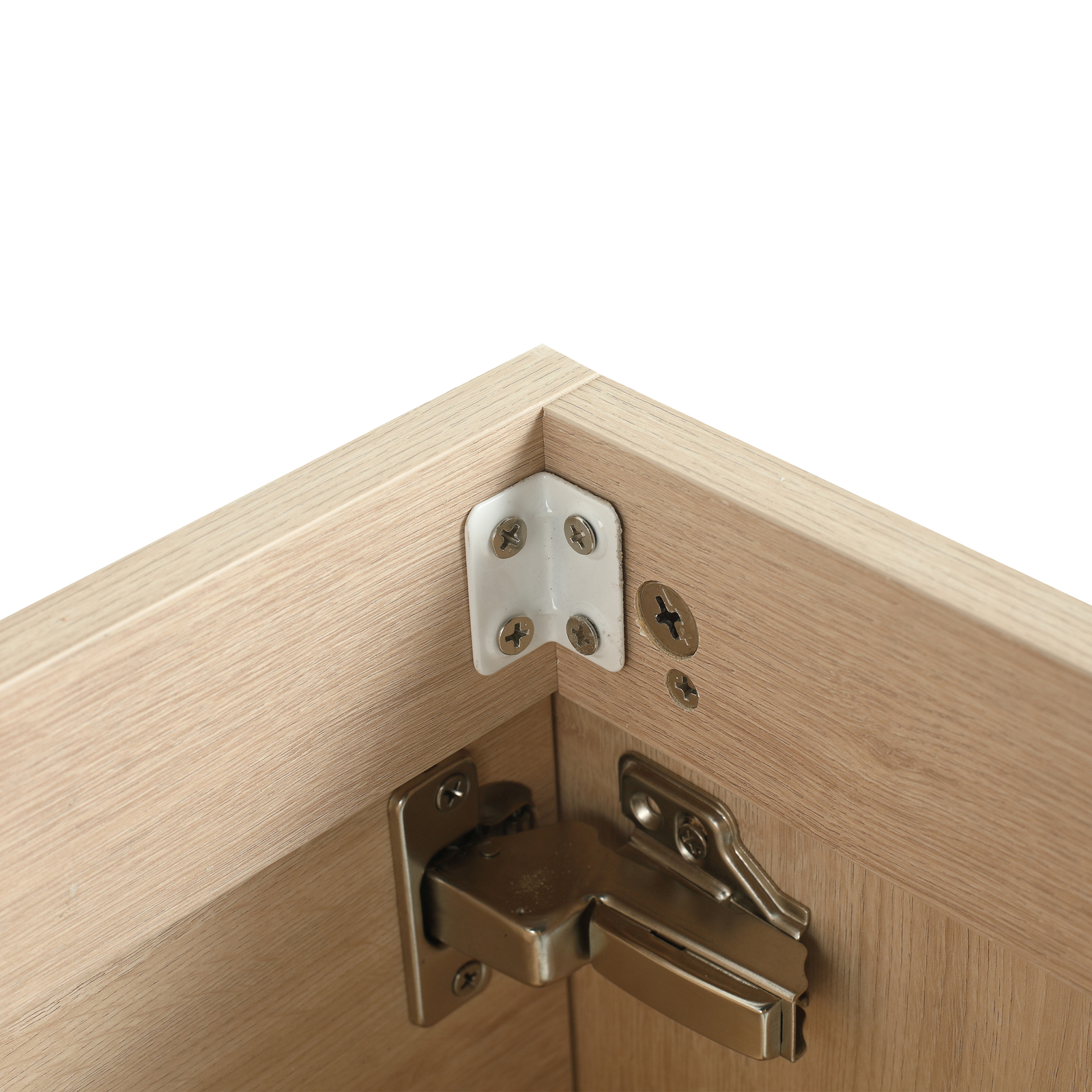 12″ Wood Bathroom Vanity Cabinet with Sink Ceramic Wall Mounted for Small Space