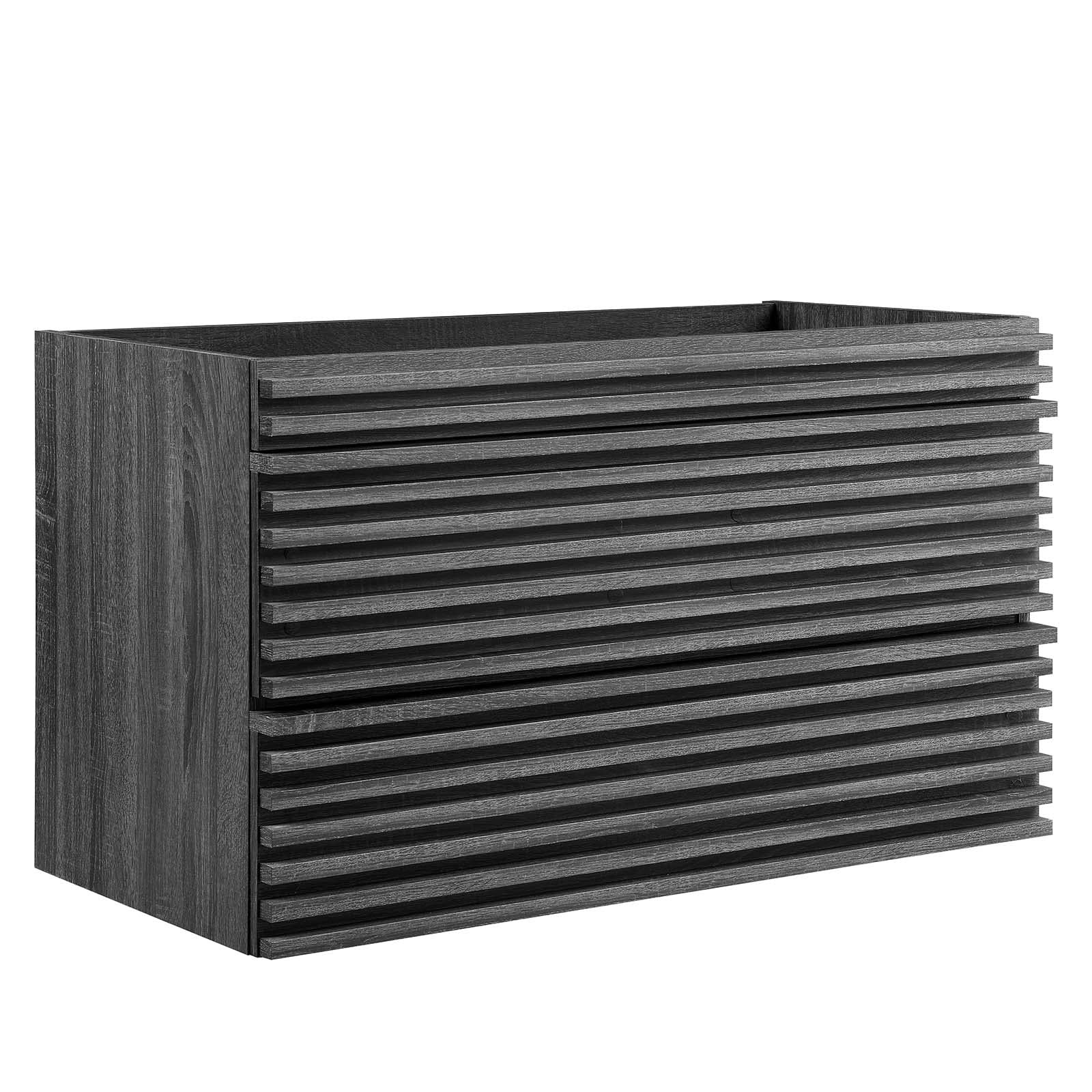 Modway Render 36″ Wall-Mount Bathroom Vanity Cabinet in 36 Inch, Charcoal