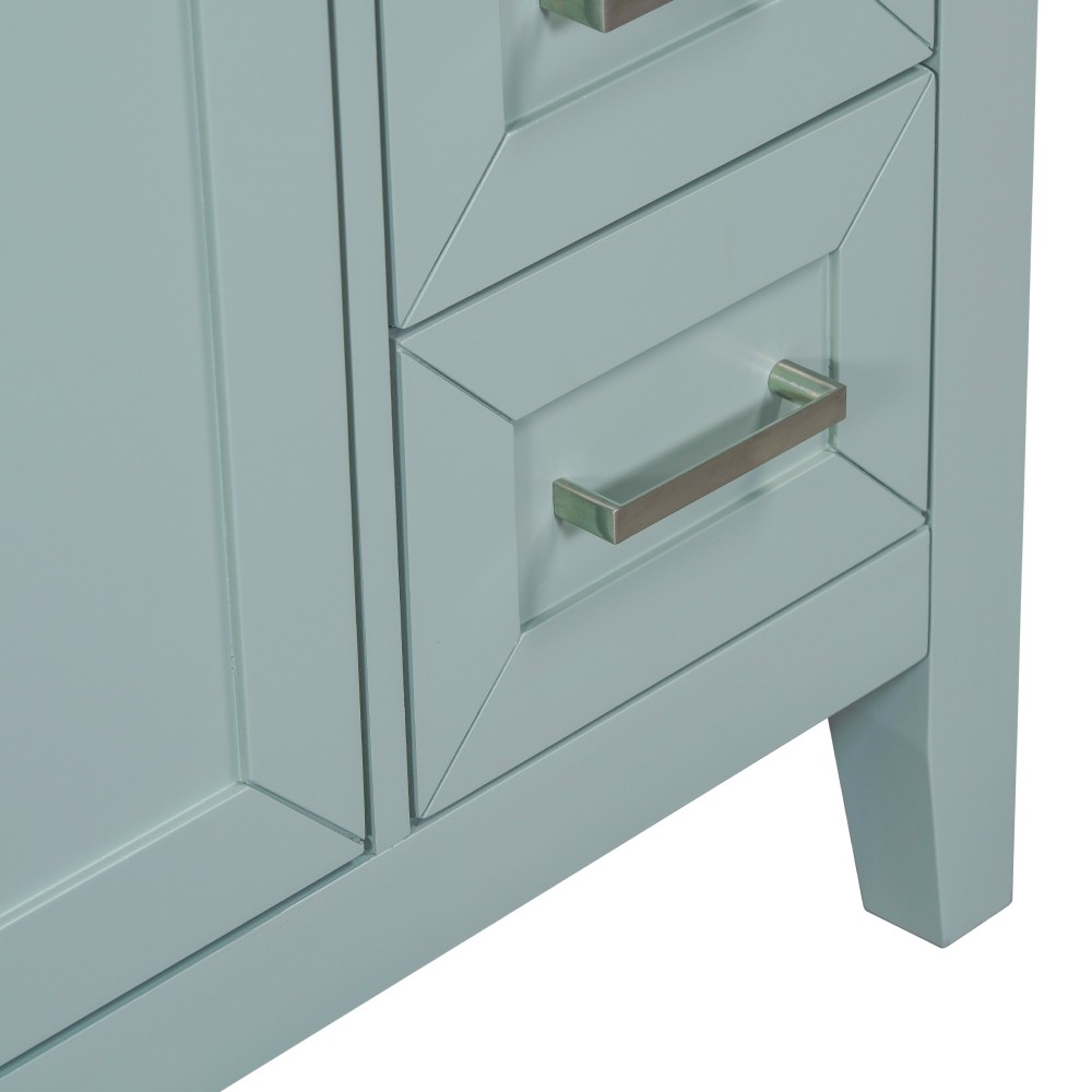 Vanity with Three Sliding Drawers and Shelves For Bathrooms Without Sinks