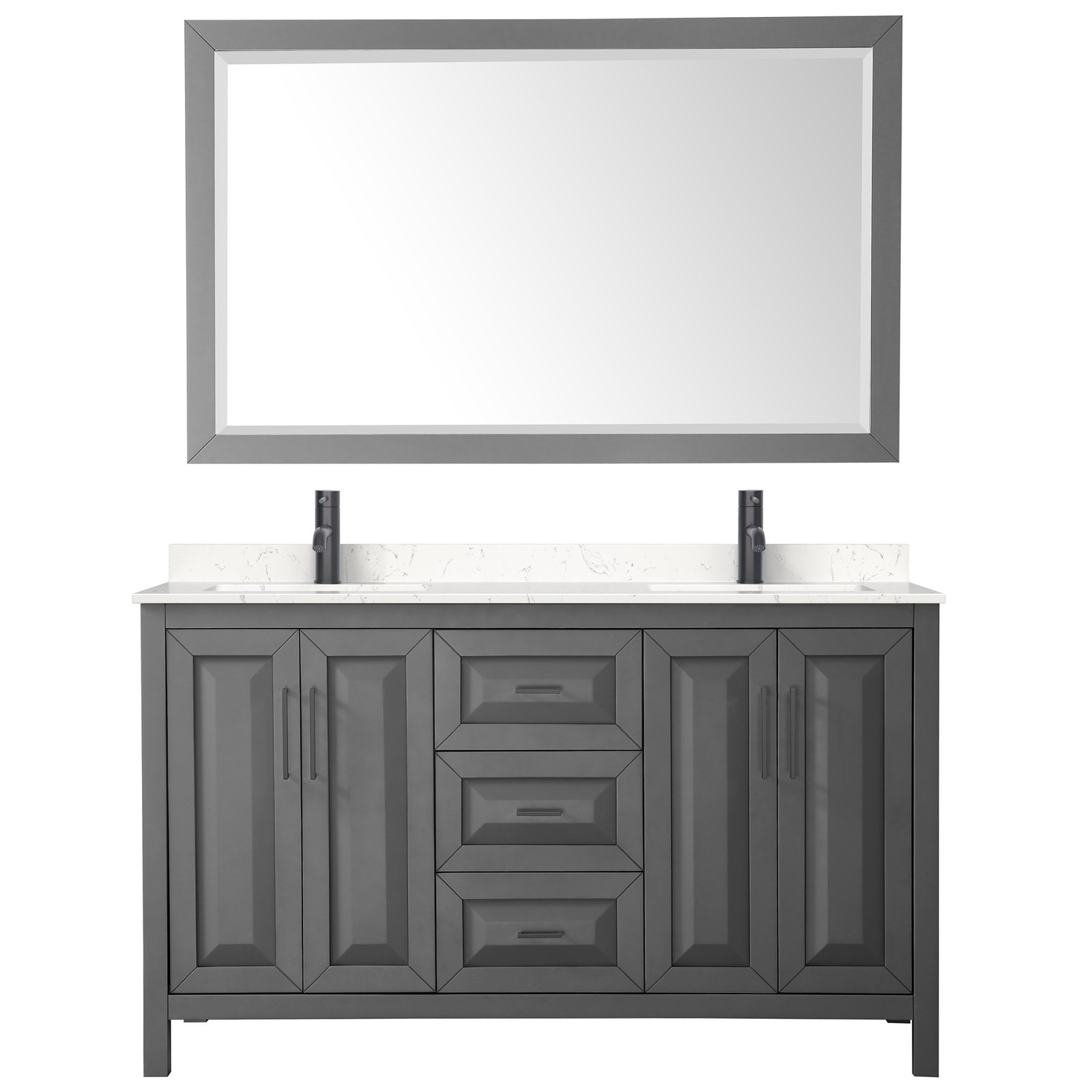 Wyndham Collection WCV252560D-VCA-M58 Daria 60″ – Dark Gray / White Cultured