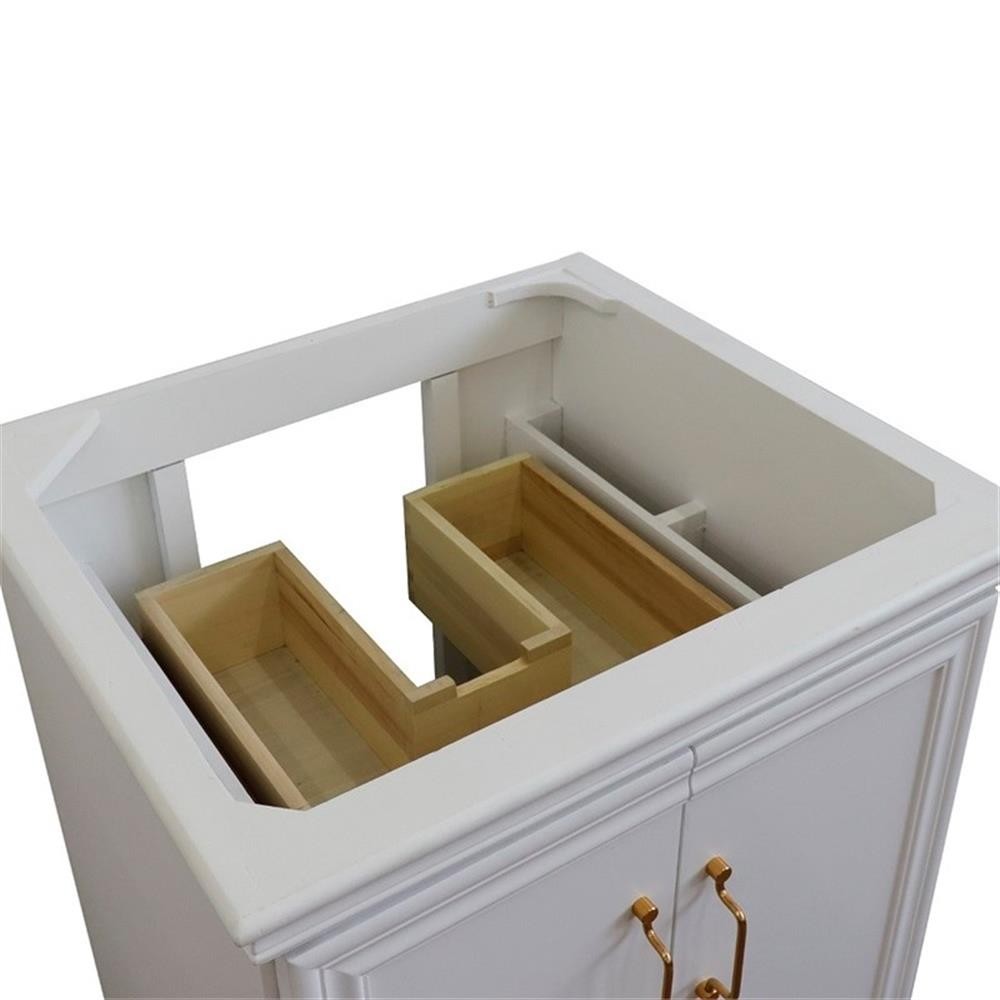 24 in. Single Wooden Vanity White Finish Cabinet Only