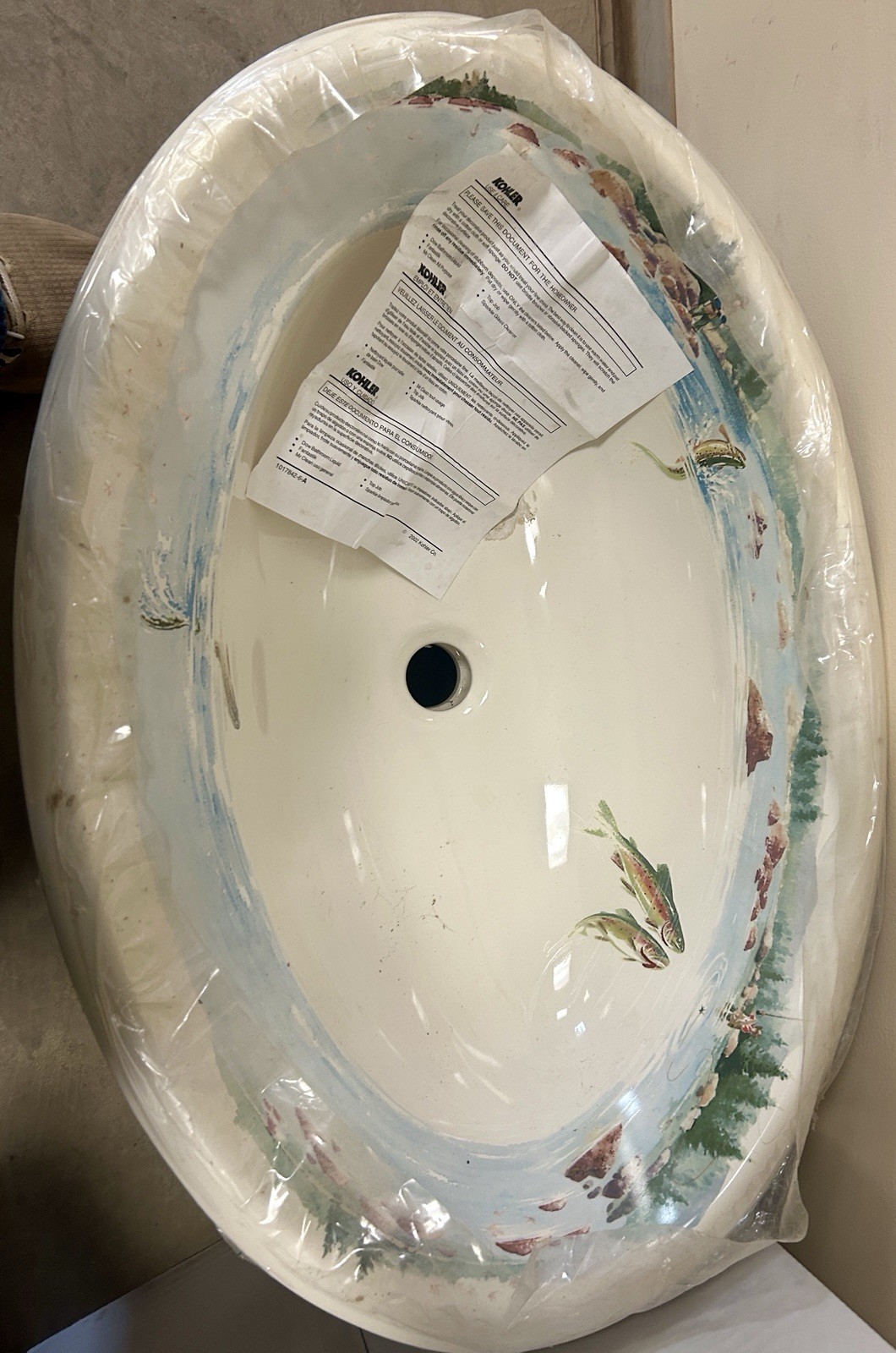 Kohler The Rod And the Fly Design Sink, Biscuit (Discontinued)