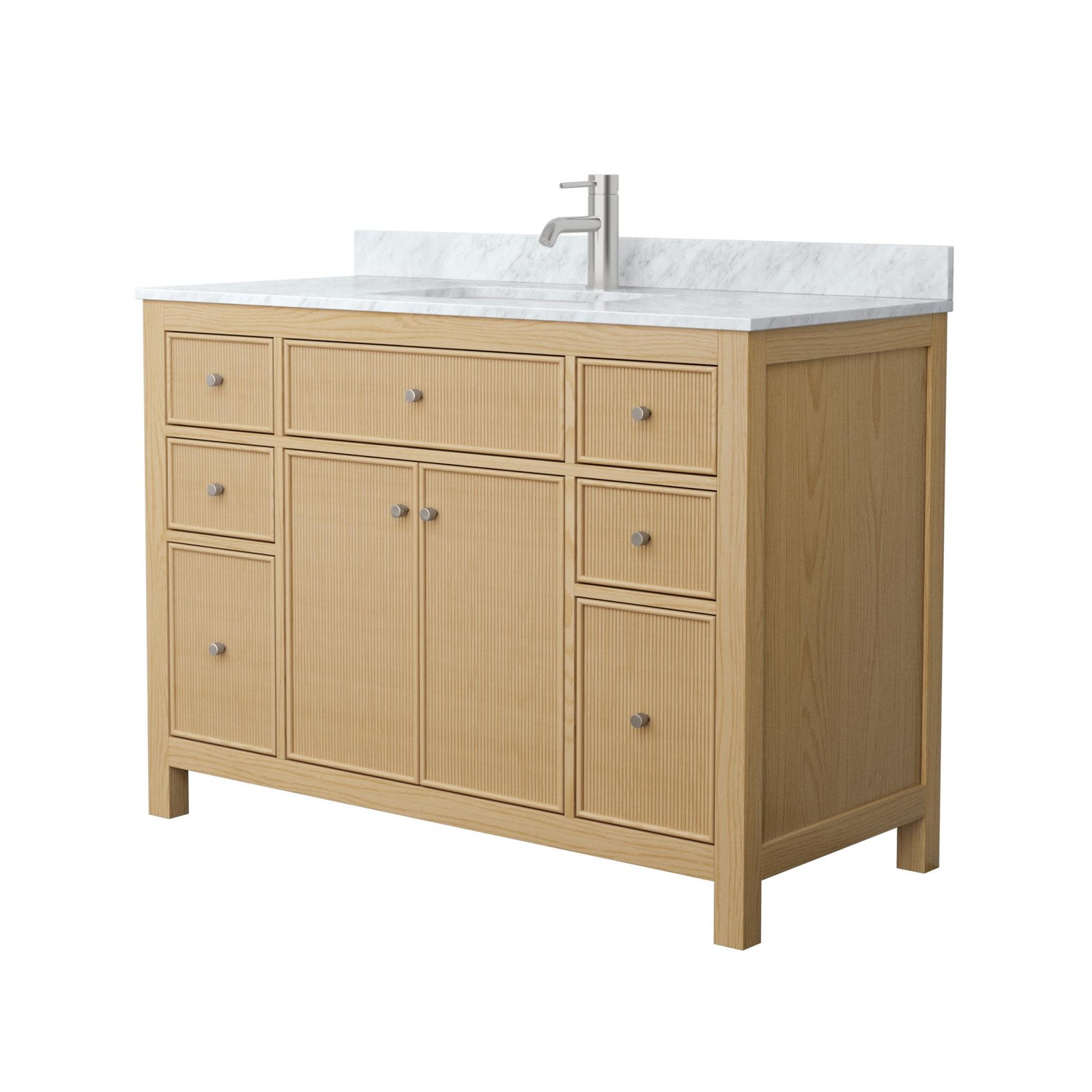 Wyndham Collection WCF9292-48S-CMUNSMXX Pendry 48″ – Tanned Oak / Brushed Nickel