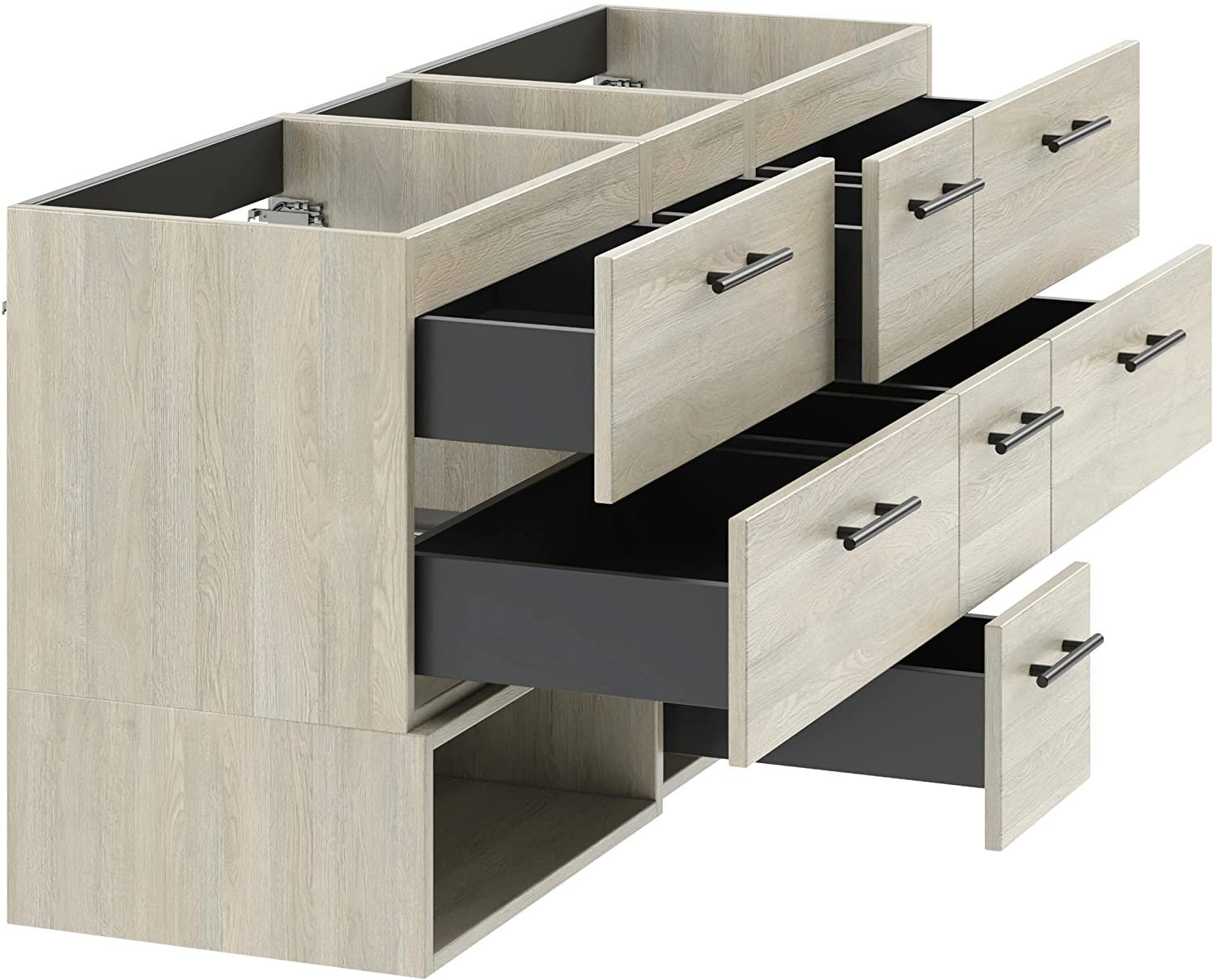 Georgia 60″ Vanity Base Cabinet | Toasted Wood | 60 X 33,5 X 21,5 in