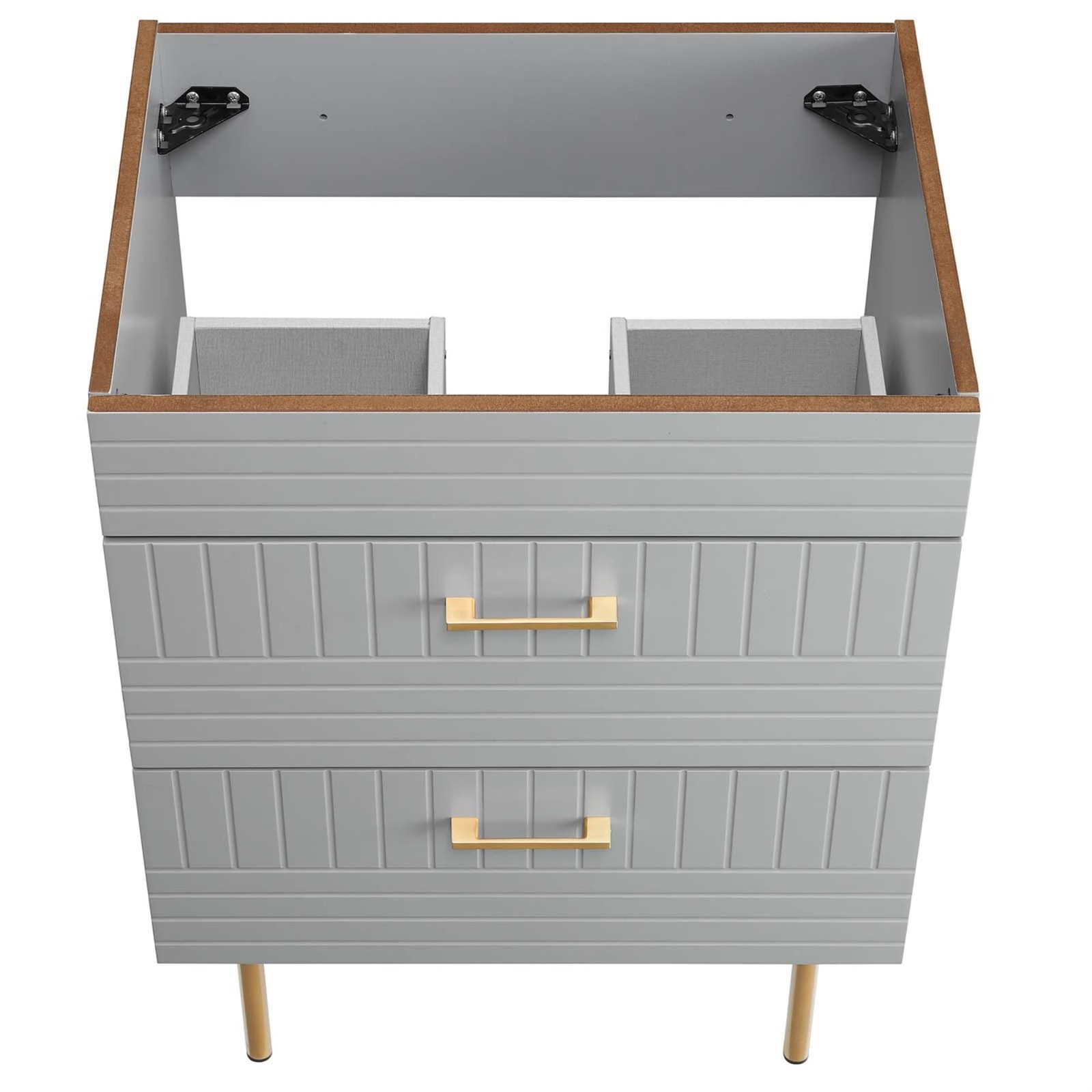 Modway Daybreak 23.5″ Particleboard MDF Wood and Metal Bathroom Vanity in Gray
