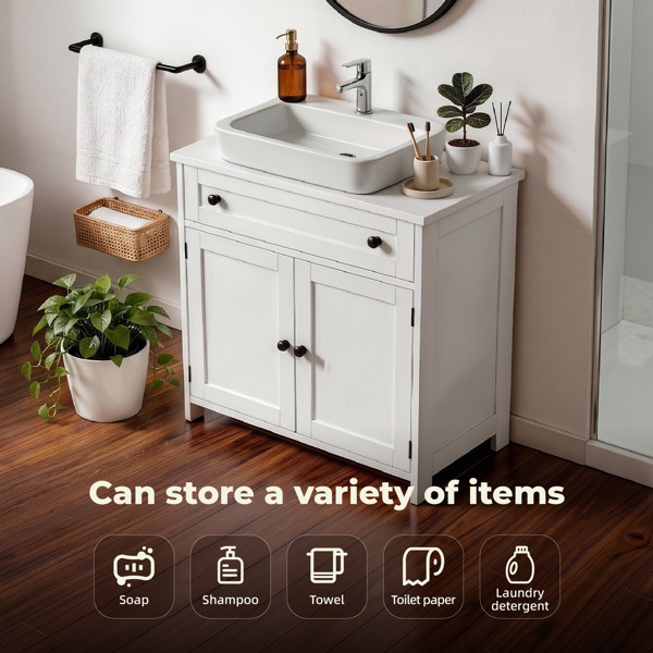 Freestanding Bathroom Under Sink Cabinet White For Bathroom Laundry Room