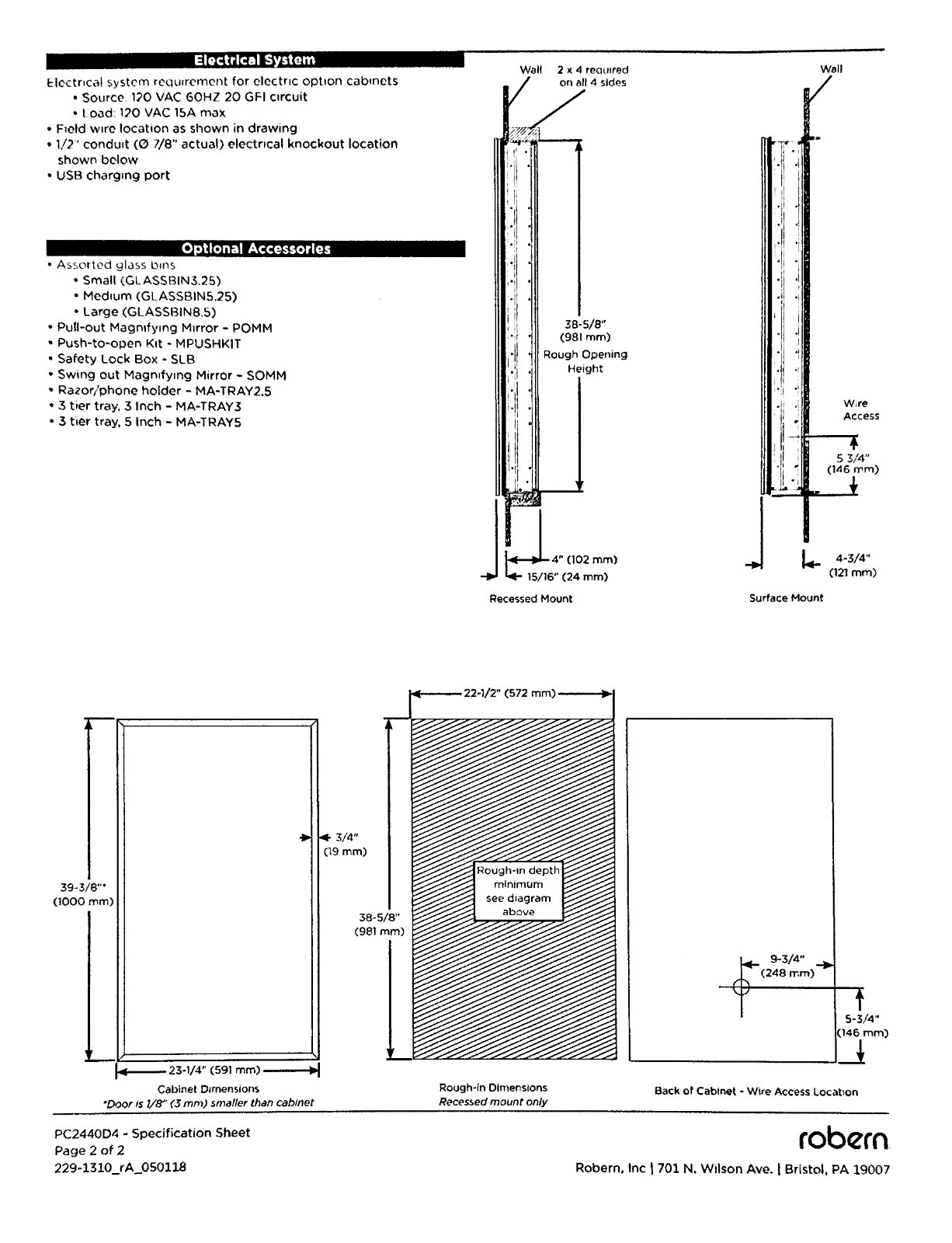 Robern PMGKIT2440 – Profiles Mirrors Ganging Kit