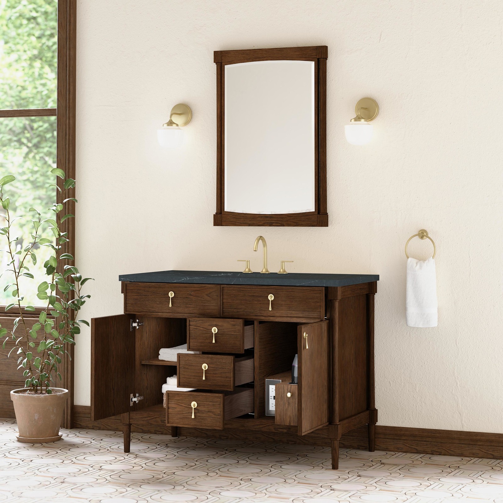 James Martin Vanities D680-V48-3CSP Kinnsden 48″ – Sable Oak