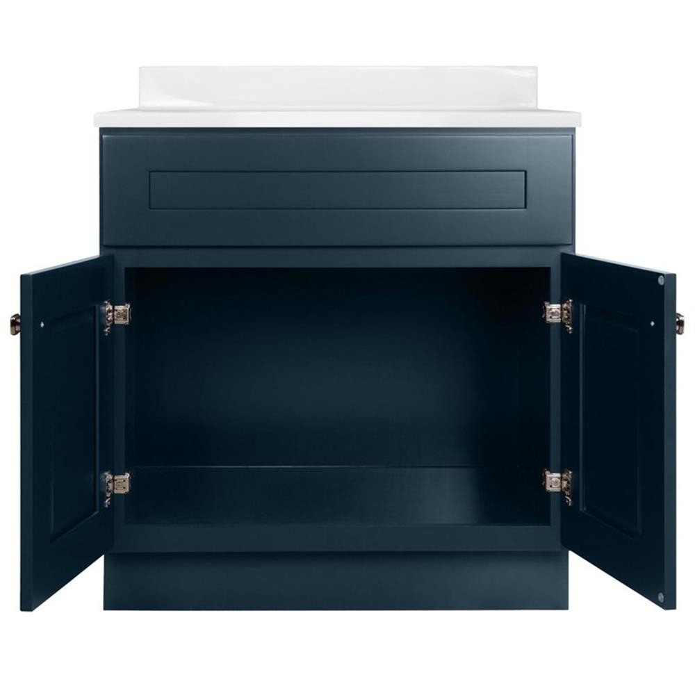 Bowery Hill 31-Inch Bath Vanity – Dark Night Base and Single Hole Top