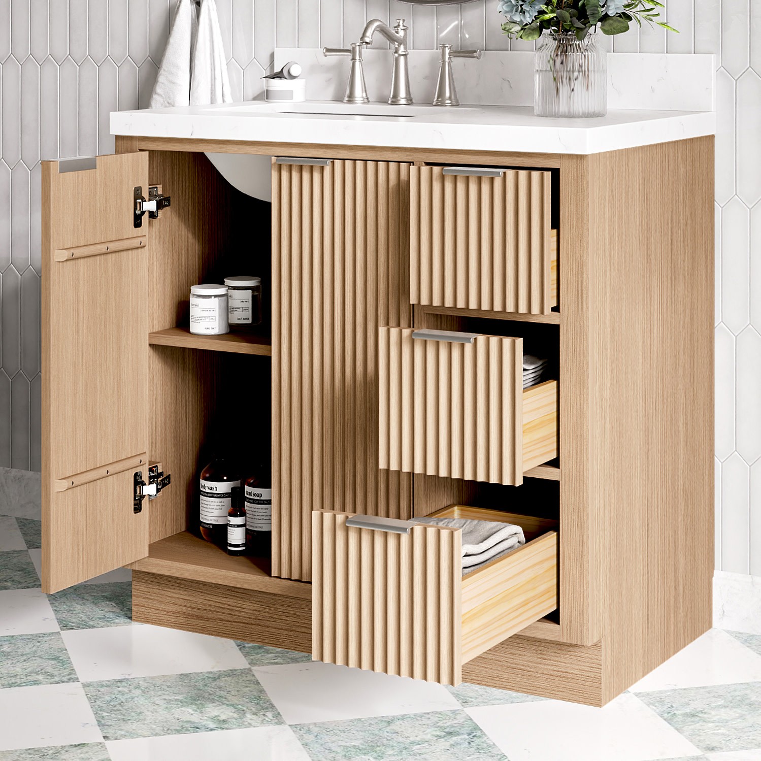 Ariel P36-L-BC Milan 36″ Single – Warm White / Brushed Nickel Hardware