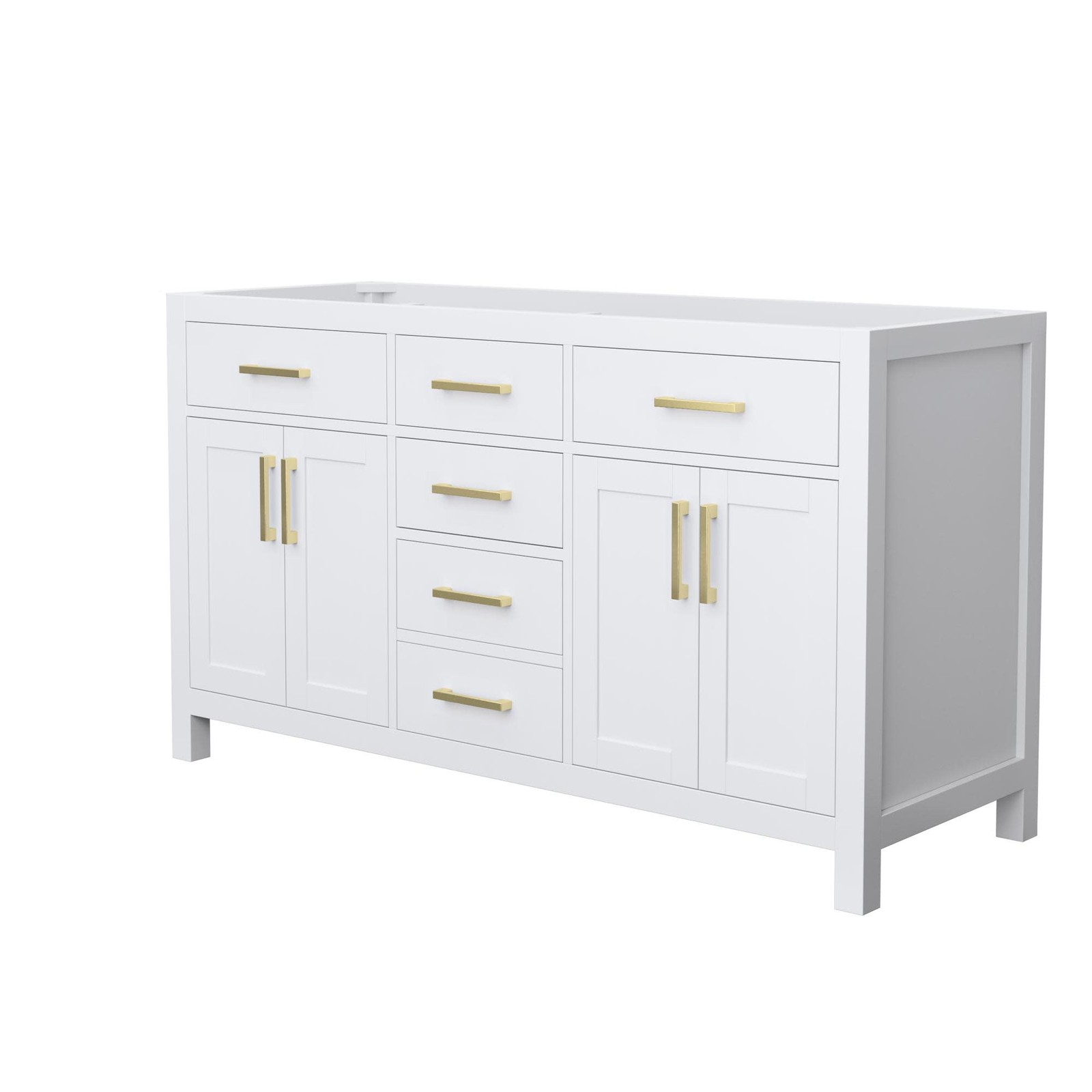 Wyndham Collection WCG242460D-CX-MXX Beckett 59″ Double – White / Brushed Gold