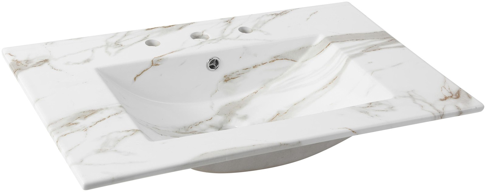 JONATHAN Y Lighting SNK1002 Ancillary 30″ Ceramic Vanity Top – White