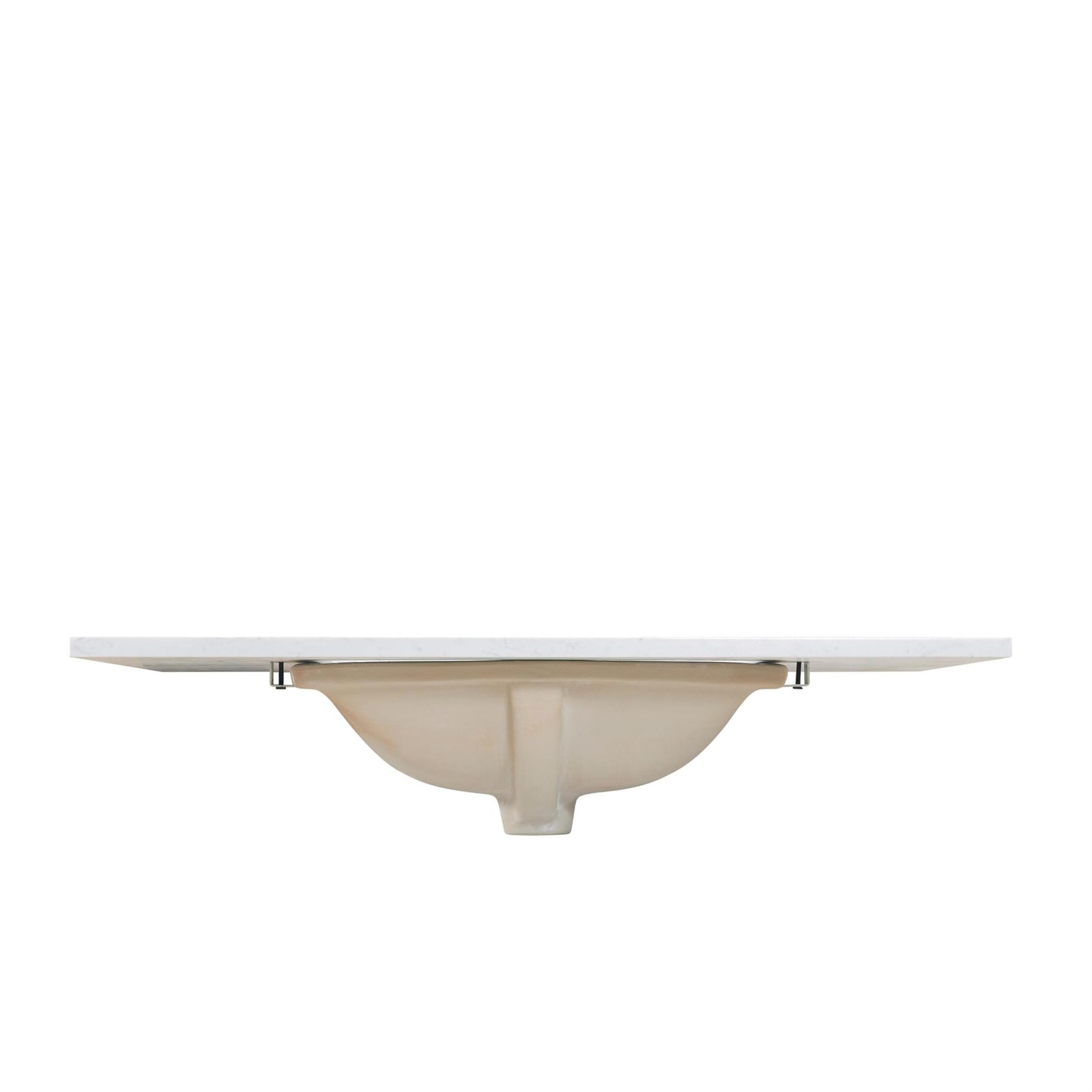 Pemberly Row 49″ Composite Stone Single Basin Vanity Top – White w/ White Basin