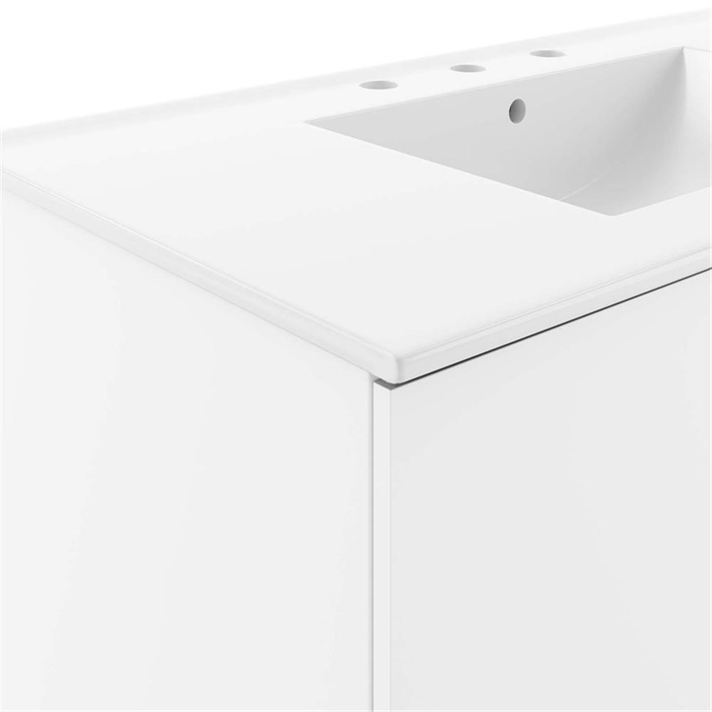 Modway Vitality 36″ Modern Wood/Ceramic Bathroom Vanity in White