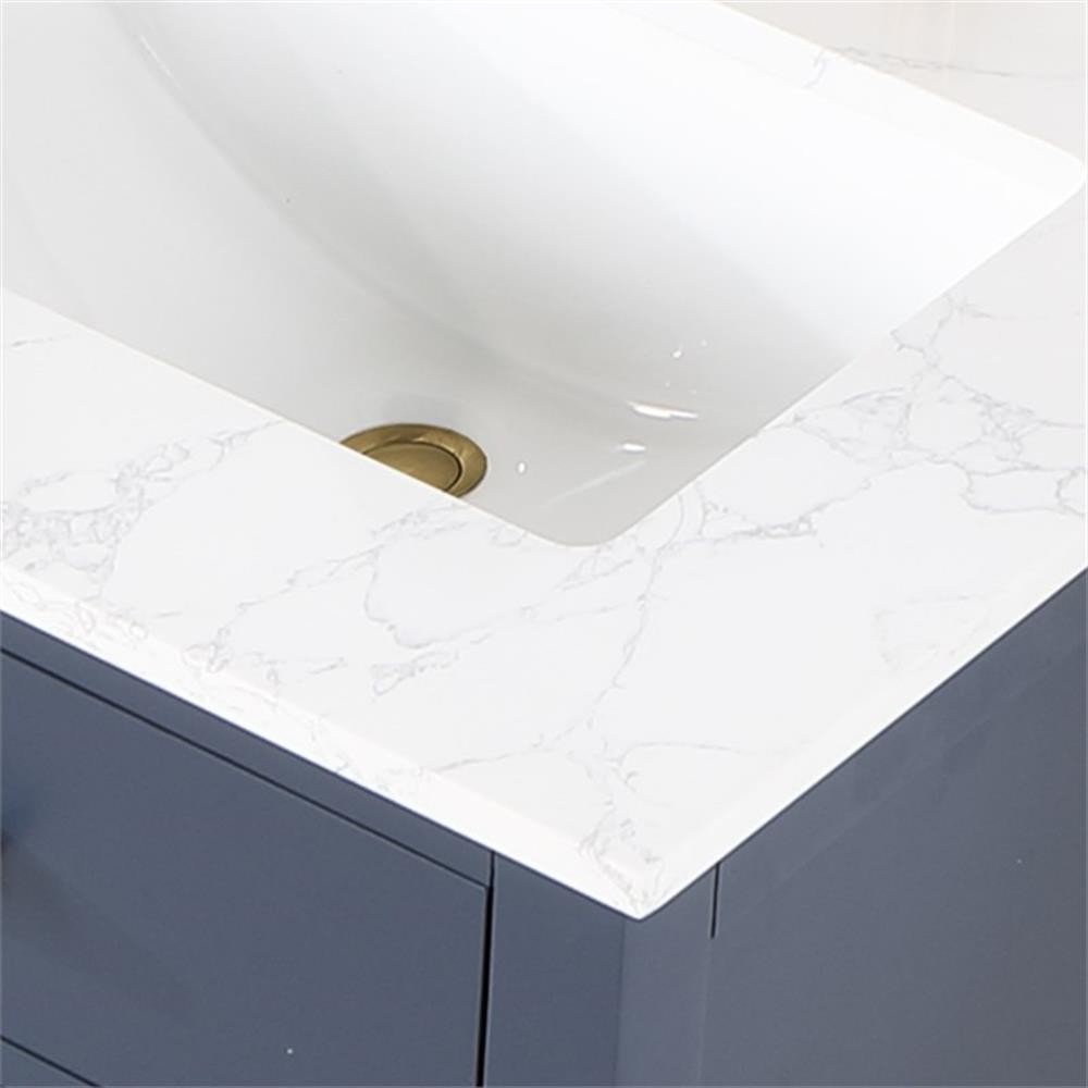 Gavino 60″ Wood Vanity in Royal Blue with Composite Stone Top no Mirror
