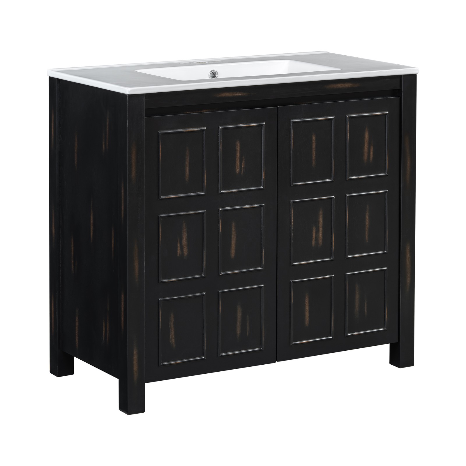 72″ Bathroom Vanity Set with Double Vanities (Separate), Double Ceramic Sinks