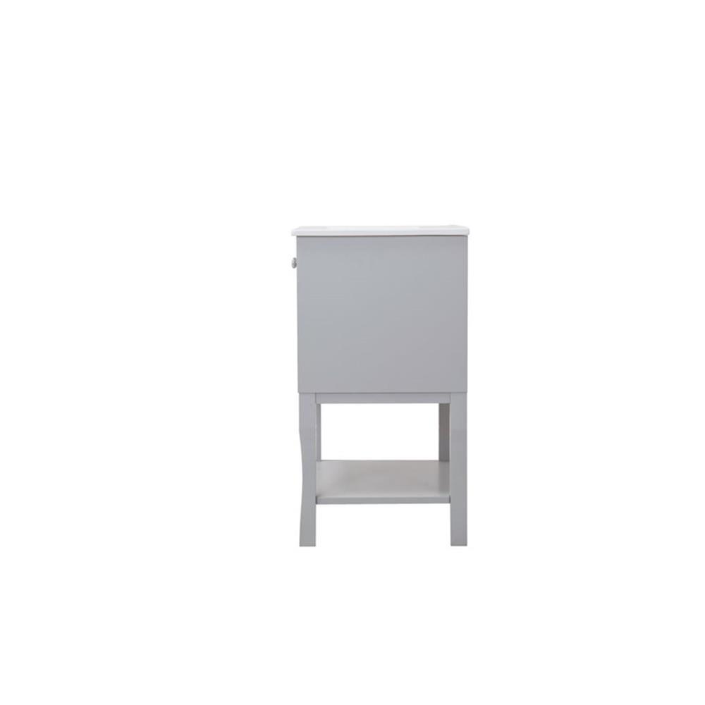 Elegant Decor Mason 24″ Solid Wood Single Bathroom Vanity in Gray