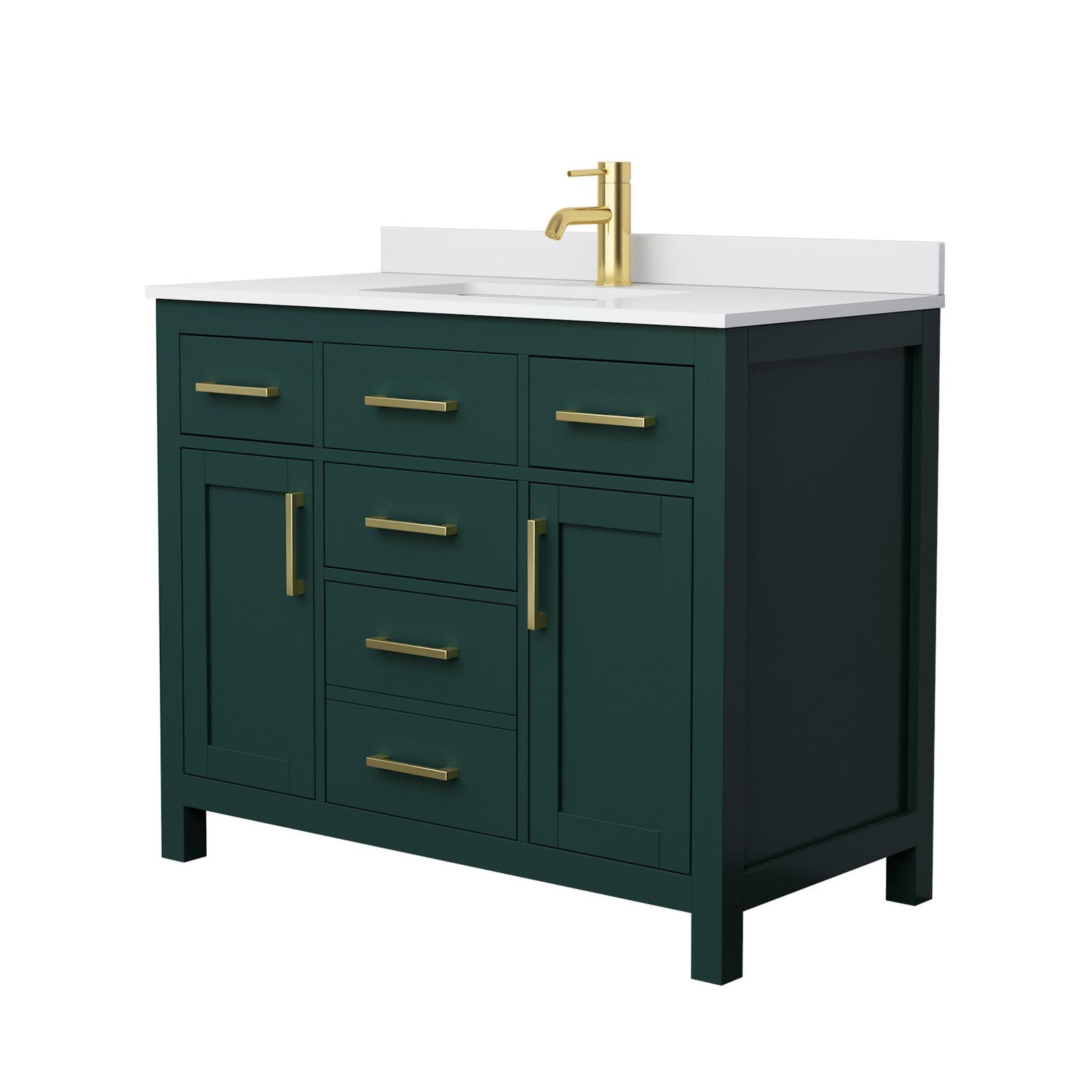 Wyndham Collection WCG242442S-UNSMXX Beckett 42″ – Dark Blue / Carrara Cultured