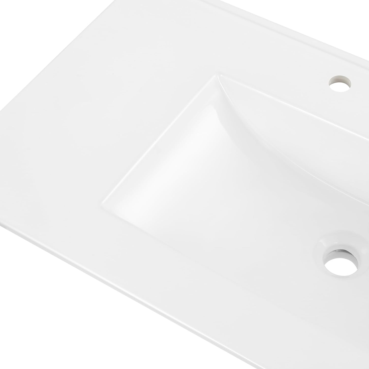 Ancillary 36″ Bathroom 3-Hole Sink Top, White | Ceramic Vanity, 18.25″ Rectangul