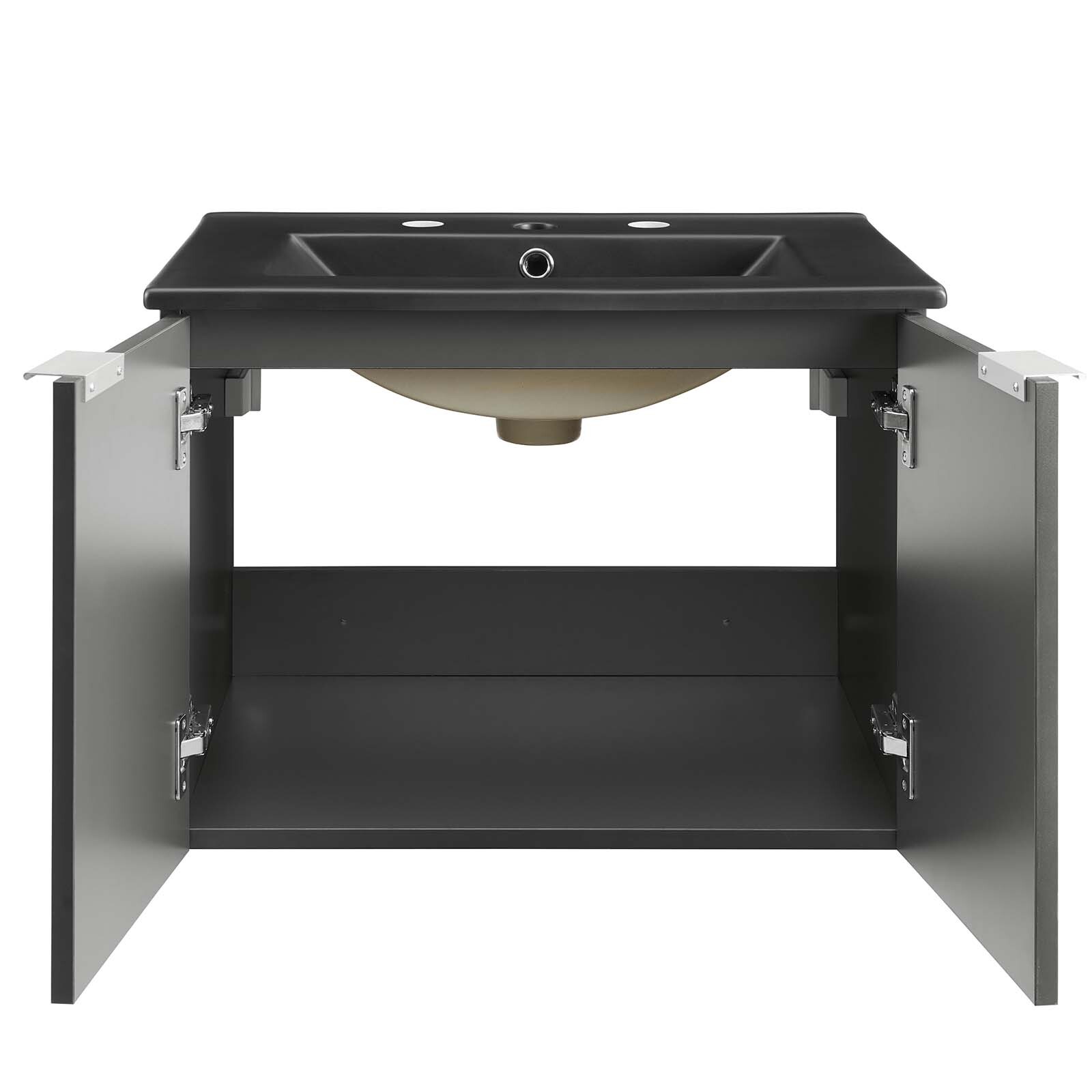 Modway Maybelle 24″ Wall-Mount Bathroom Vanity In Gray Black
