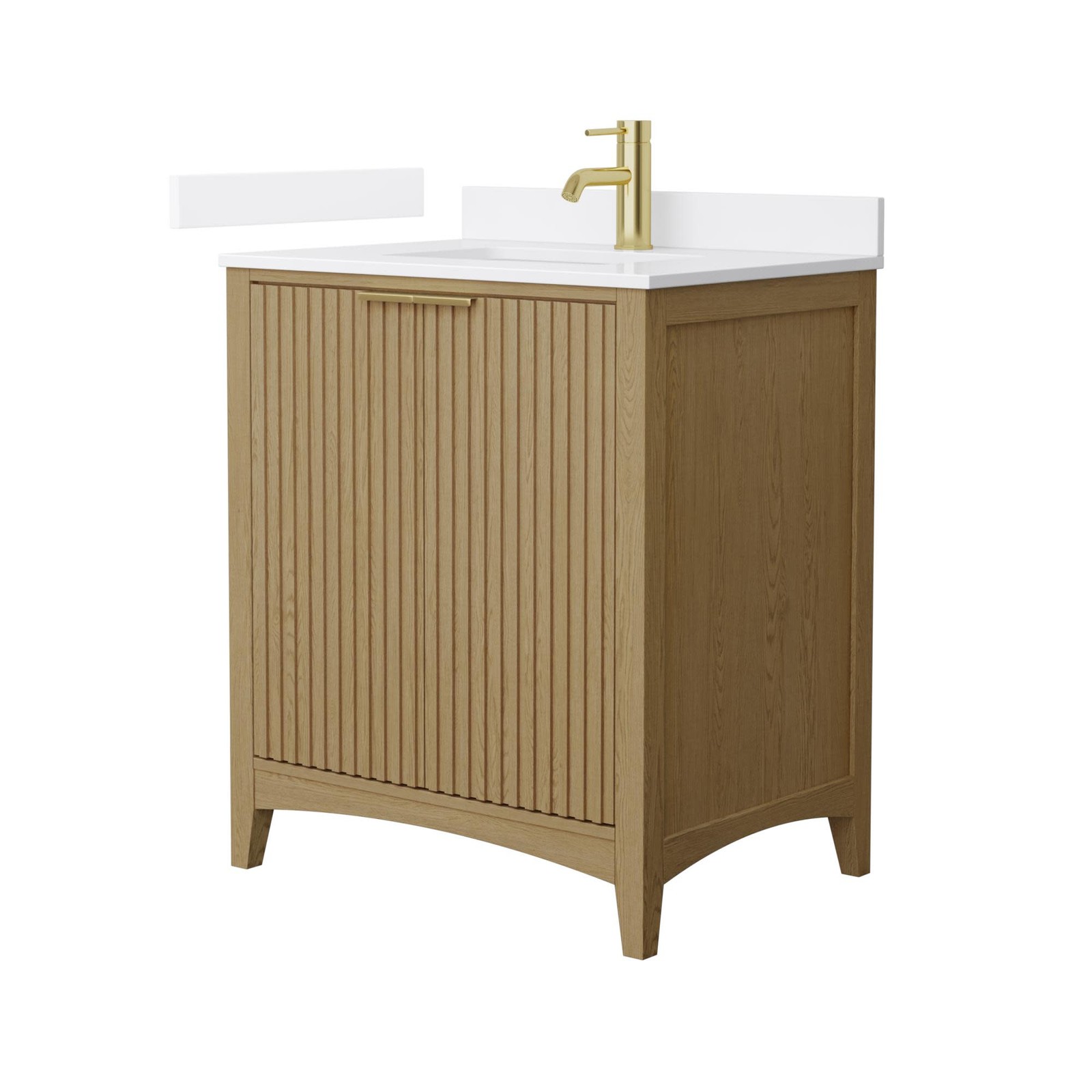 Wyndham Collection WCF9191-30S-VCA-UNSMXX Palmilla 30″ – Natural Oak / White