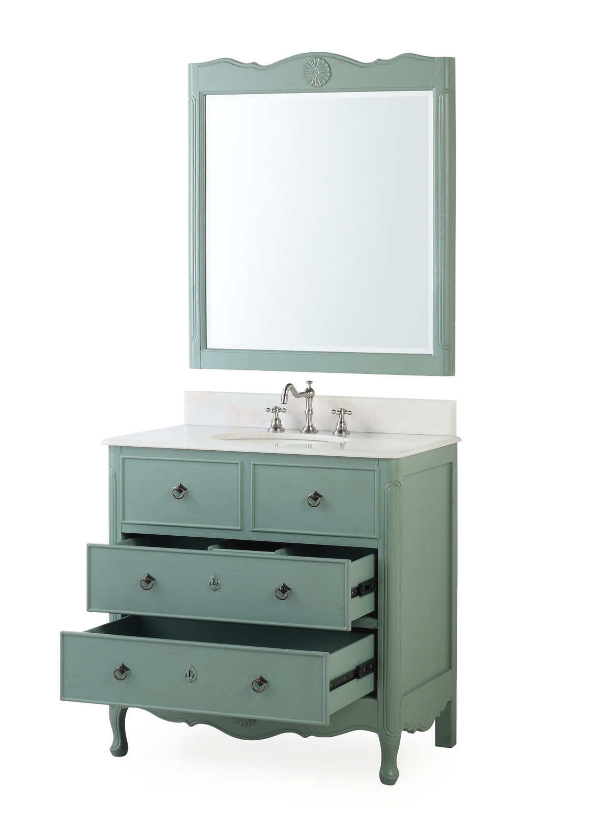 34 inch Cottage look Blue Daleville Bathroom Sink vanity HF081Y – Local Pick up