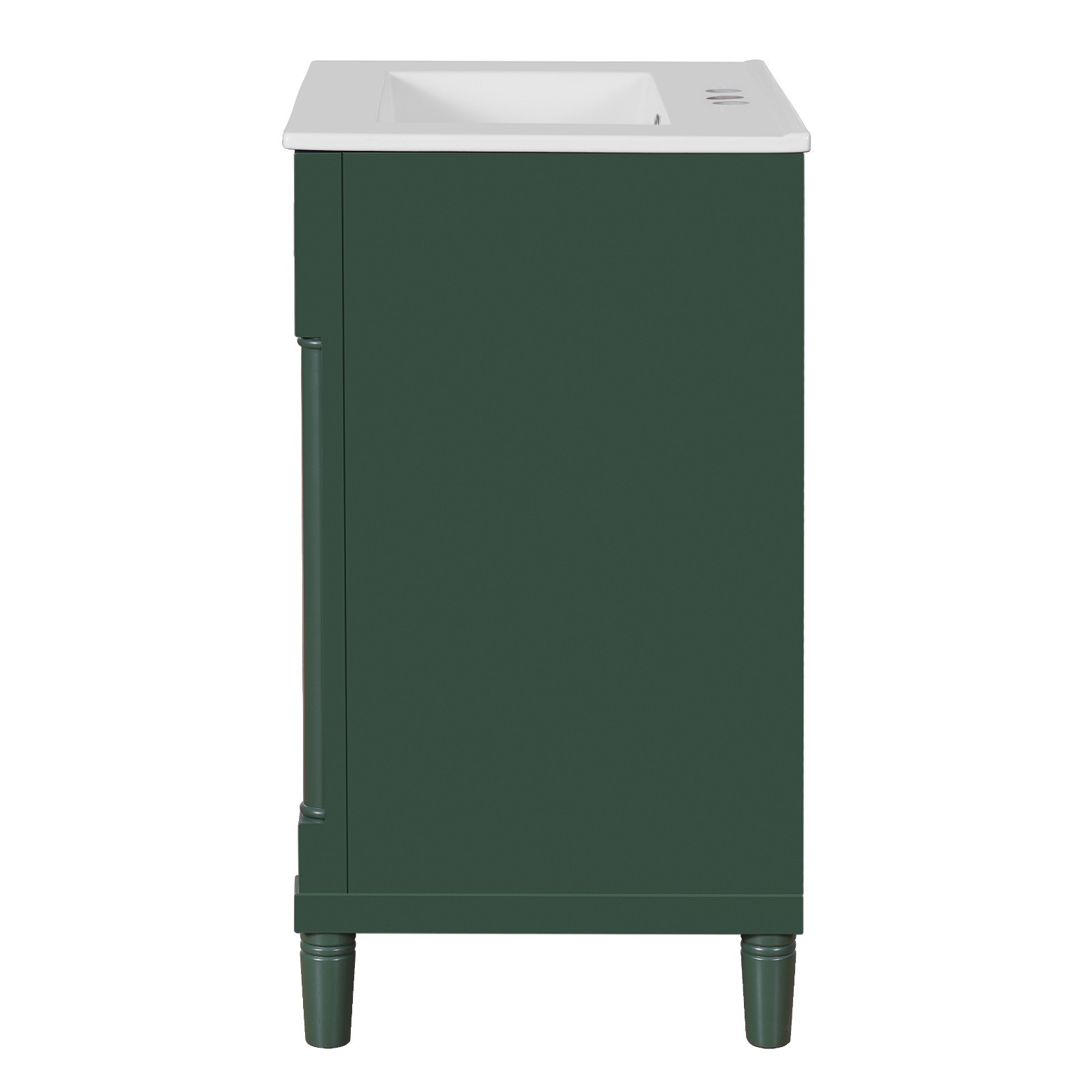 24″ Bathroom Vanity with Integrated Ceramic Sink, Bathroom Cabinet with 2 Doors