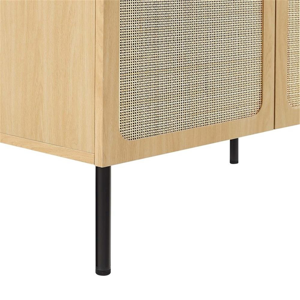 Modway Chaucer 36″ Wood & Rattan Bathroom Vanity in Oak/White