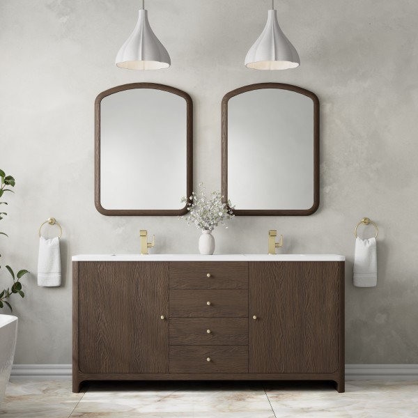 72″ James Martin Gracyn D125-V72-SBL-3WZ Double Vanity Cabinet White Zeus Top