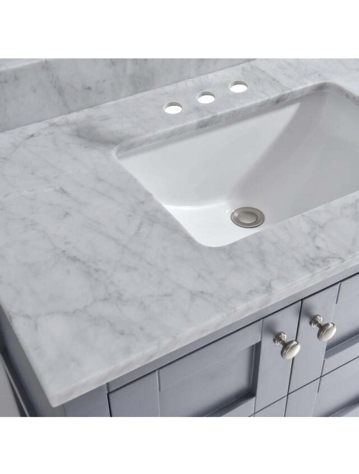 WOODBRIDGE Maldon 37 in. W x 22 in. D Single Basin Carrara Marble Vanity Top