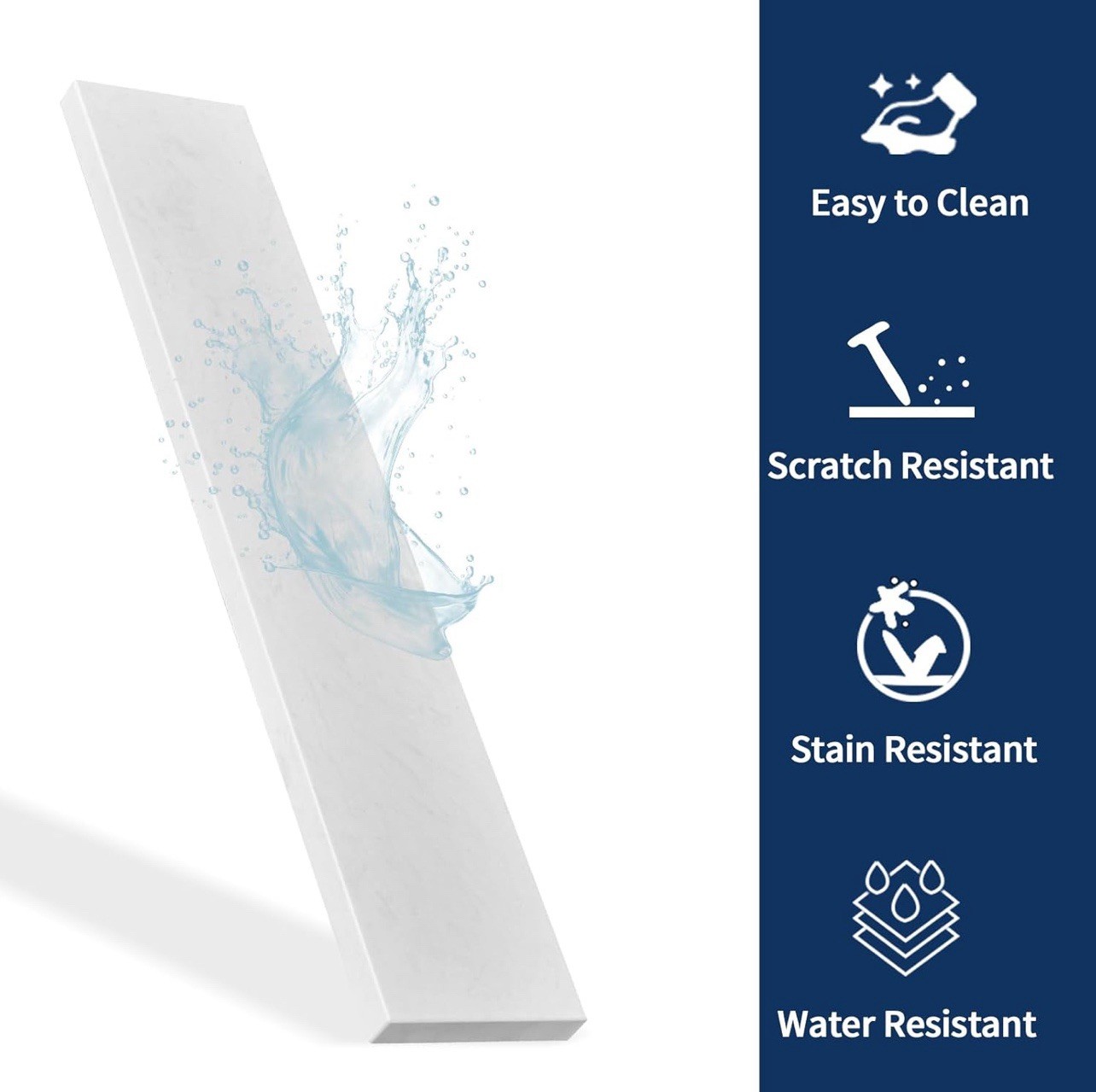 Engineered Stone Side Splash For Bathroom Vanity Sink Top (Ariston White)