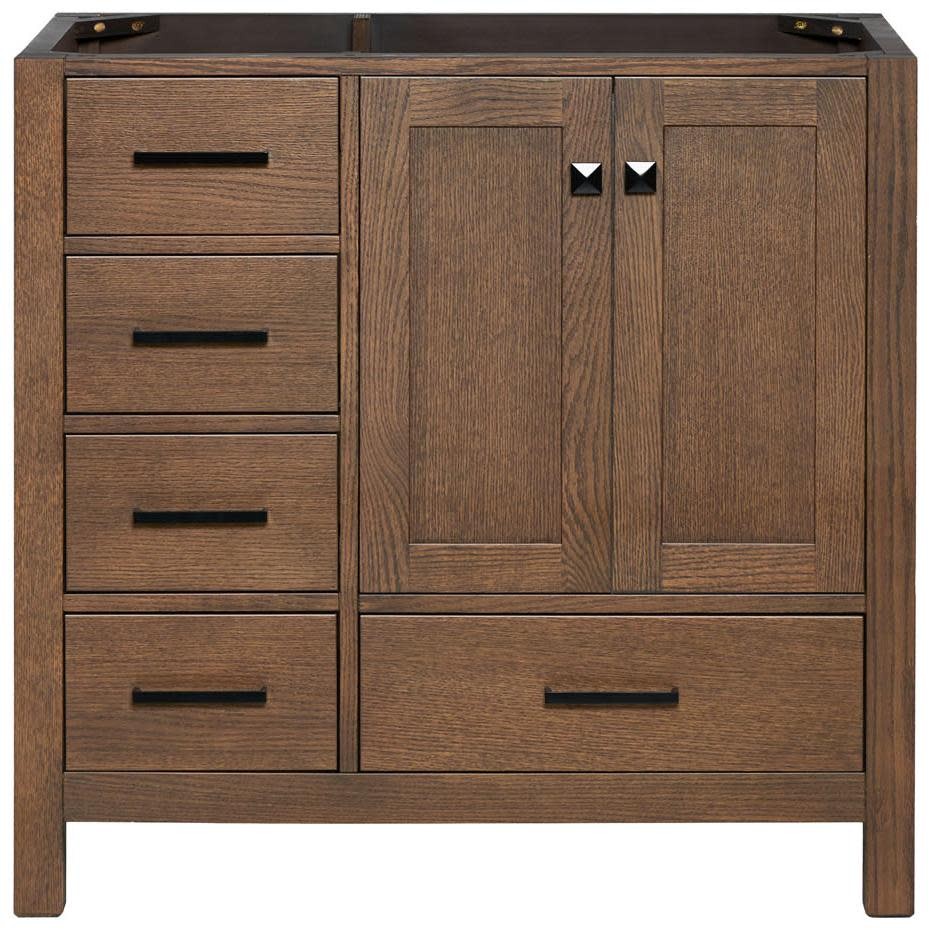 Ariel A036S-R-BC Cambridge 36″ Single – Brown Oak / Satin Brass Hardware