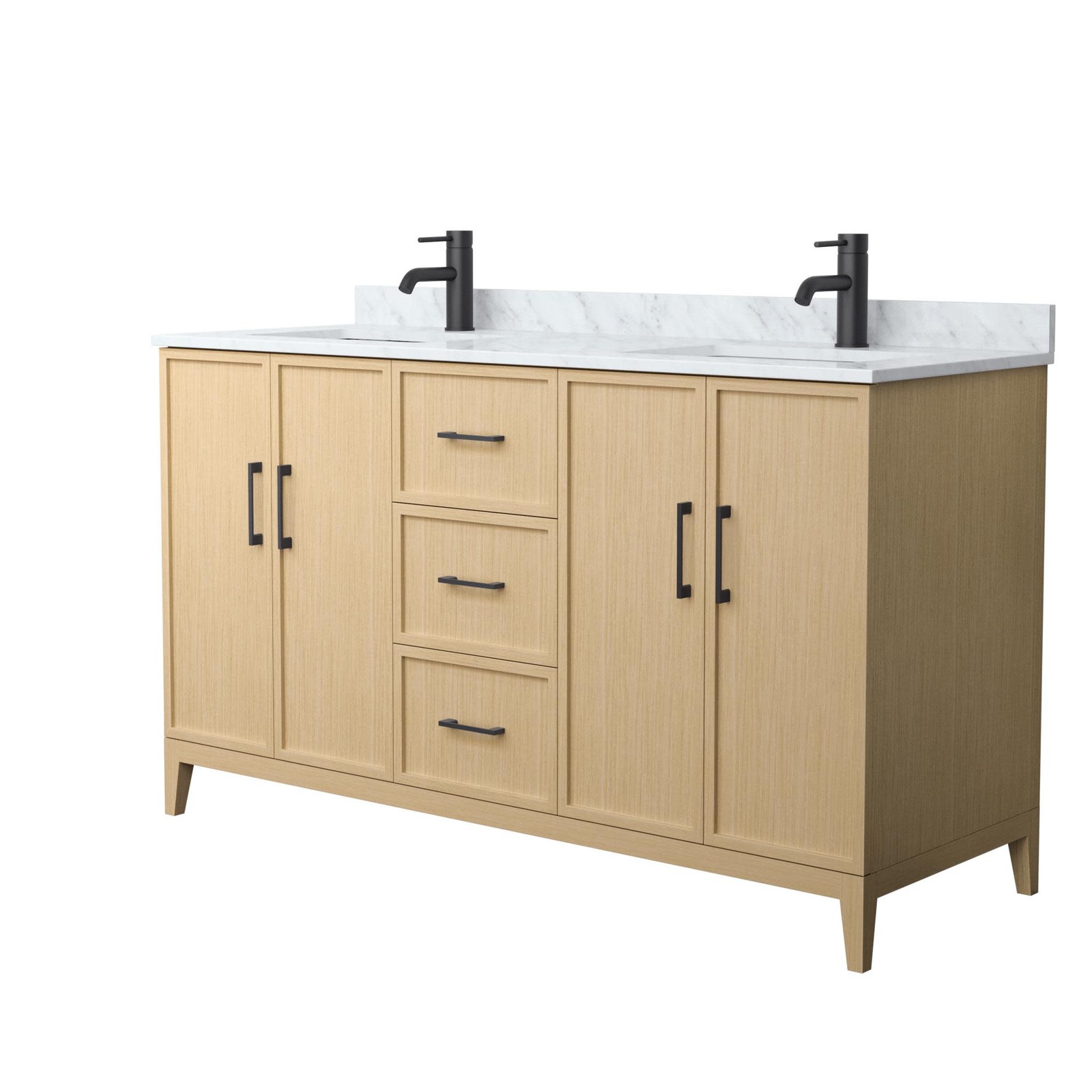 Wyndham Collection WCH717160D-CM-UNSMXX Elan 60″ – White Oak / Matte Black