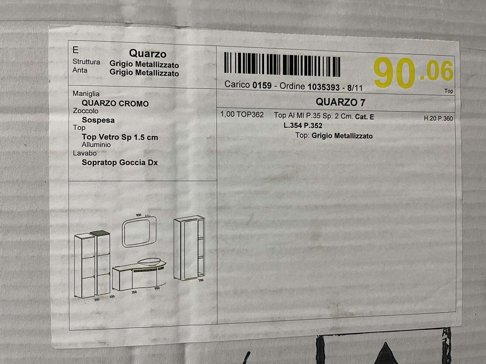 Ardeco Artesi Ultra Modern Bathroom Vanity Cabinet Mirror Set Italy $12K Retail!