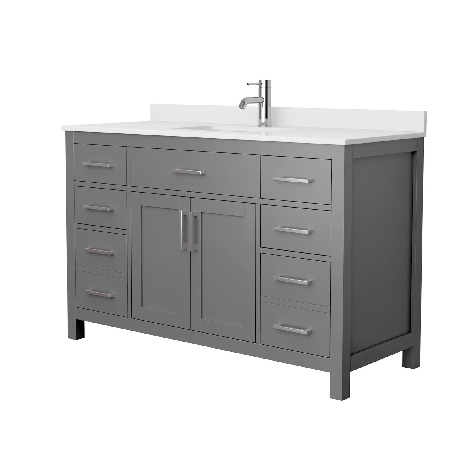 Wyndham Collection WCG242454S-UNSMXX Beckett 54″ – Dark Blue / Carrara Cultured