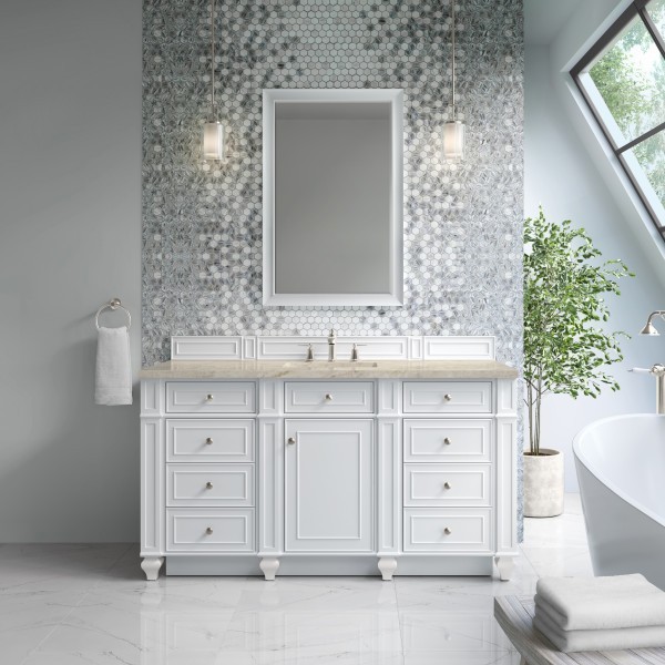60″ James Martin Bristol 157-V60S-BW-3TJR Vanity Cabinet 3 CM Tajnar Eclos Top